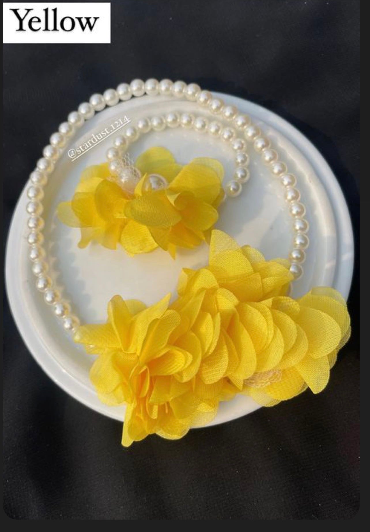 Pearl & Chiffon Flower Jewellery Sets