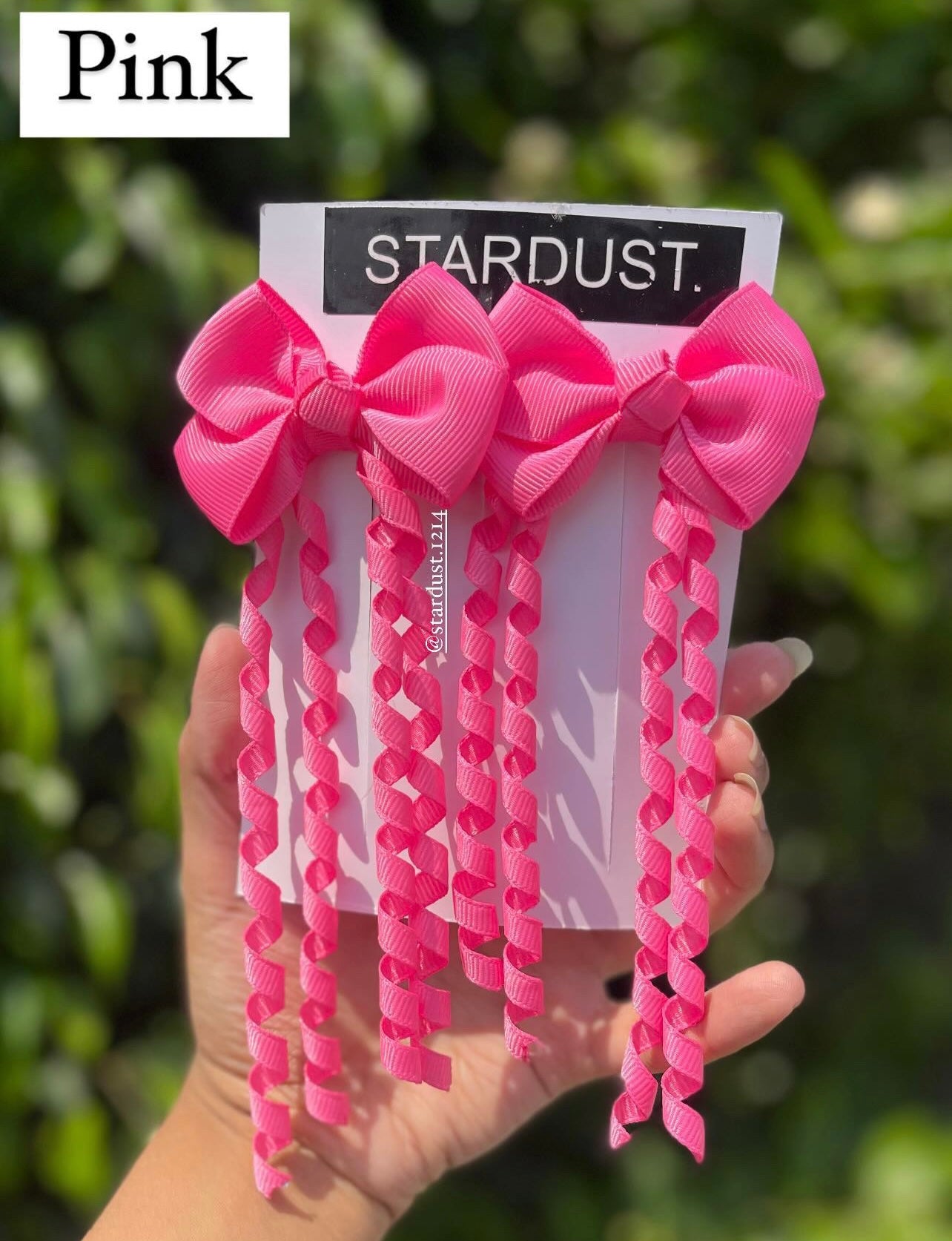Spiral hanging ribbon clipons