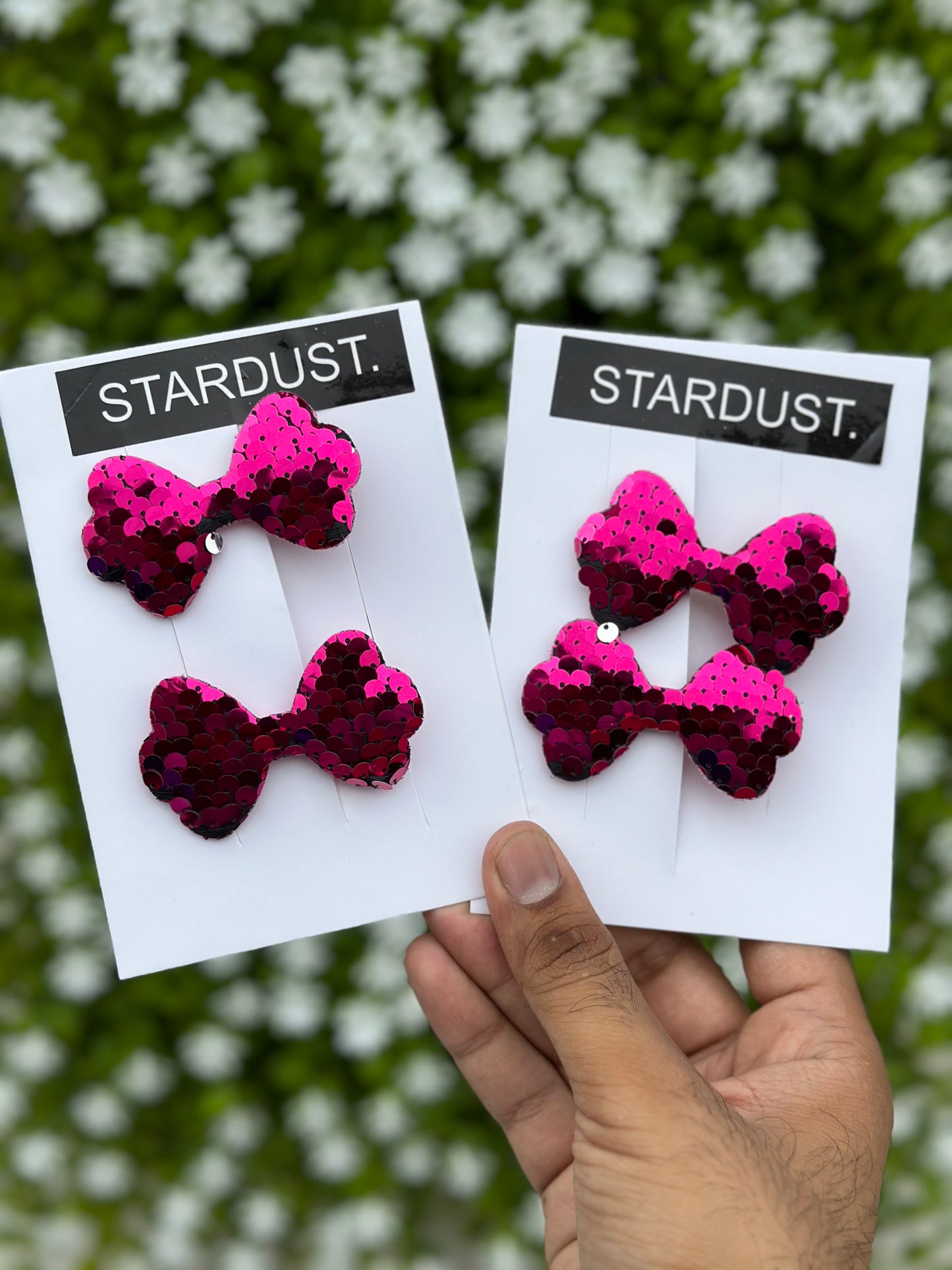 Hot Pink Sequins bows🔥