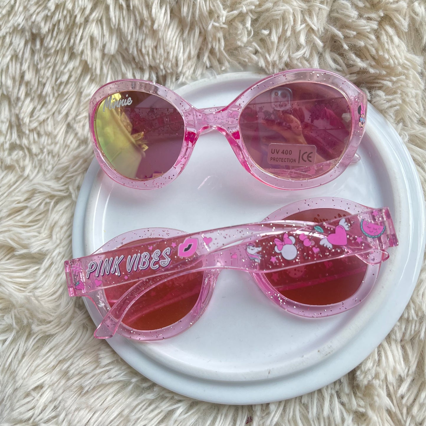 Pink Glittered Minnie Mouse Sunnies