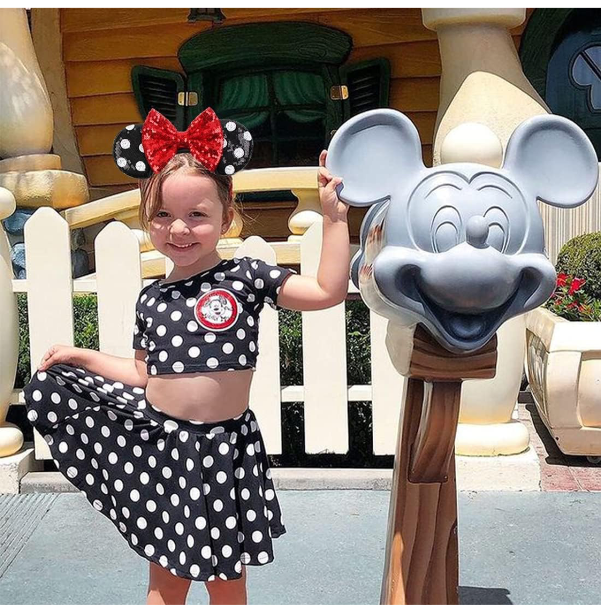DISNEY Minnie Mouse Black & Red Sequined Headband🔥