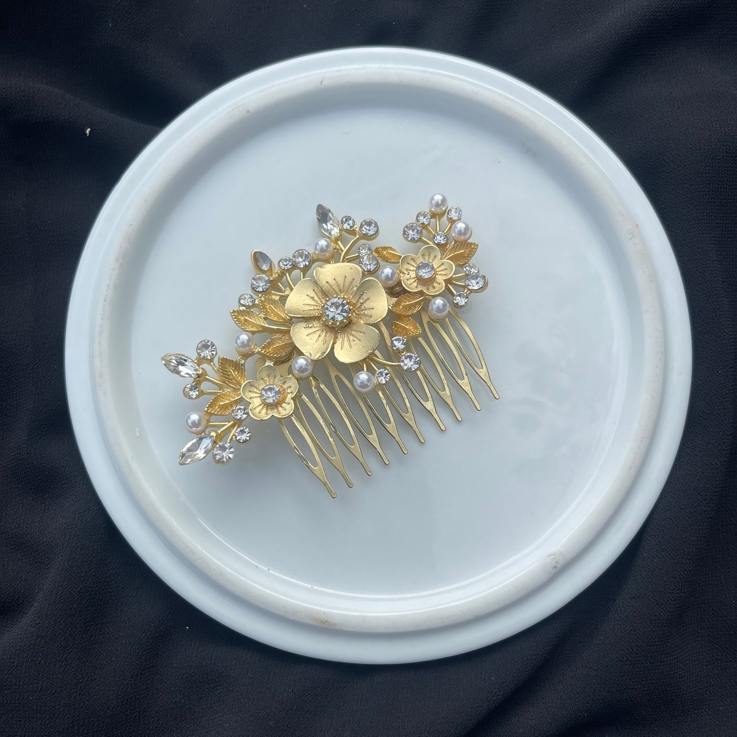 Gold Metallic Formal Flower Combs🔥
