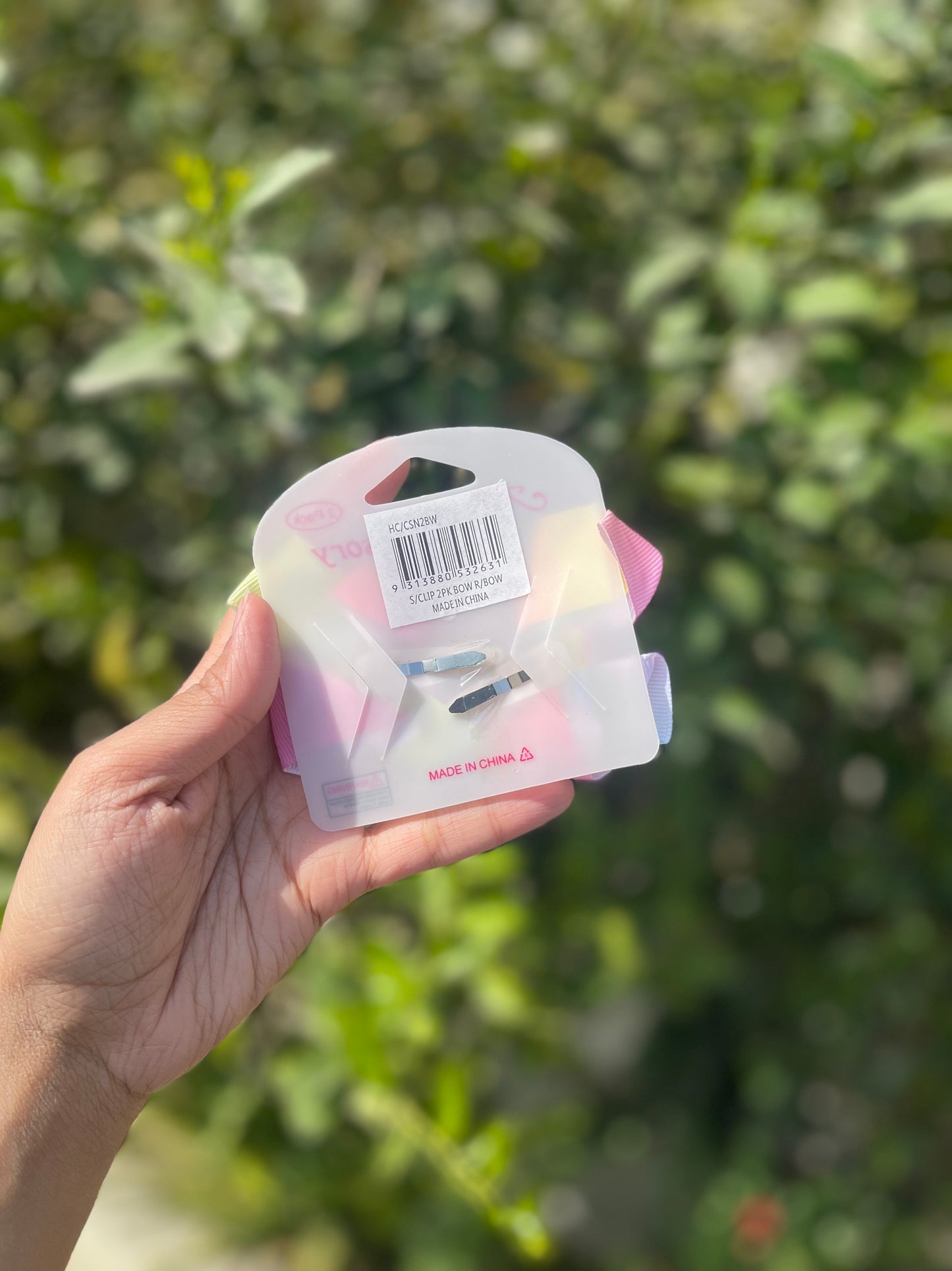 Rainbow 🌈 Bow Snapclips Pair