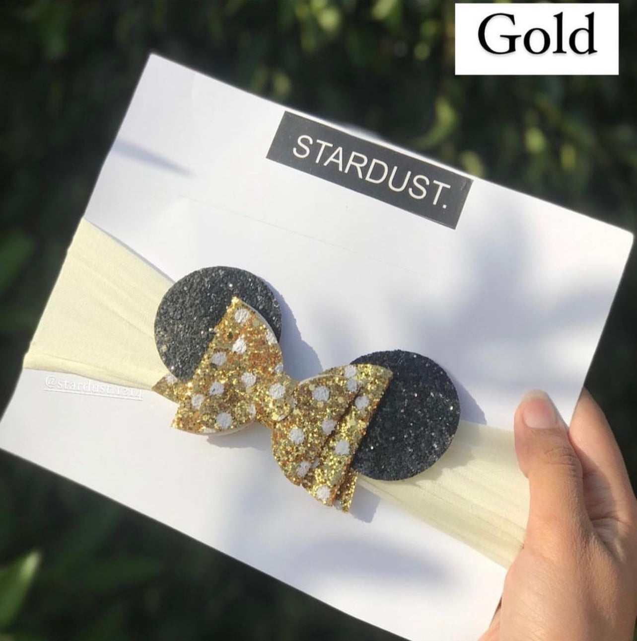 Glittered Minnie Bow Headband