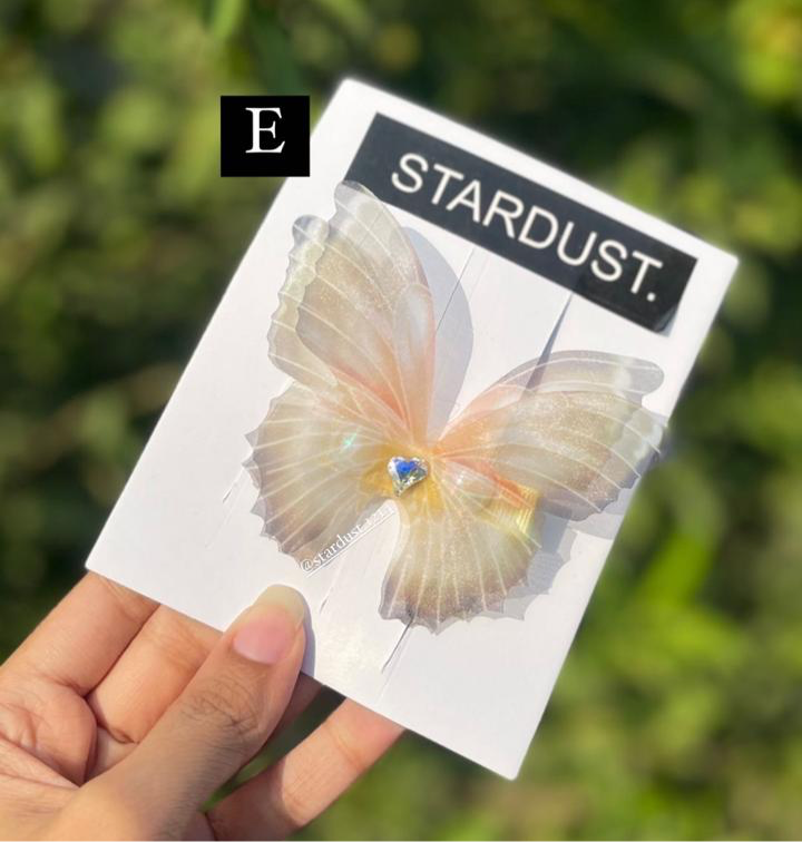 Large Double Layered Organza Butterfly Clipons