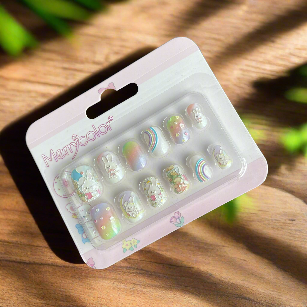 Kids Preglued Stickon Nails🔥