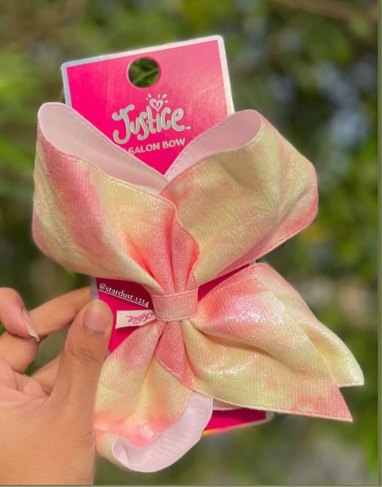 JUSTICE Candy Coloured Shimmery Leatherite Bow