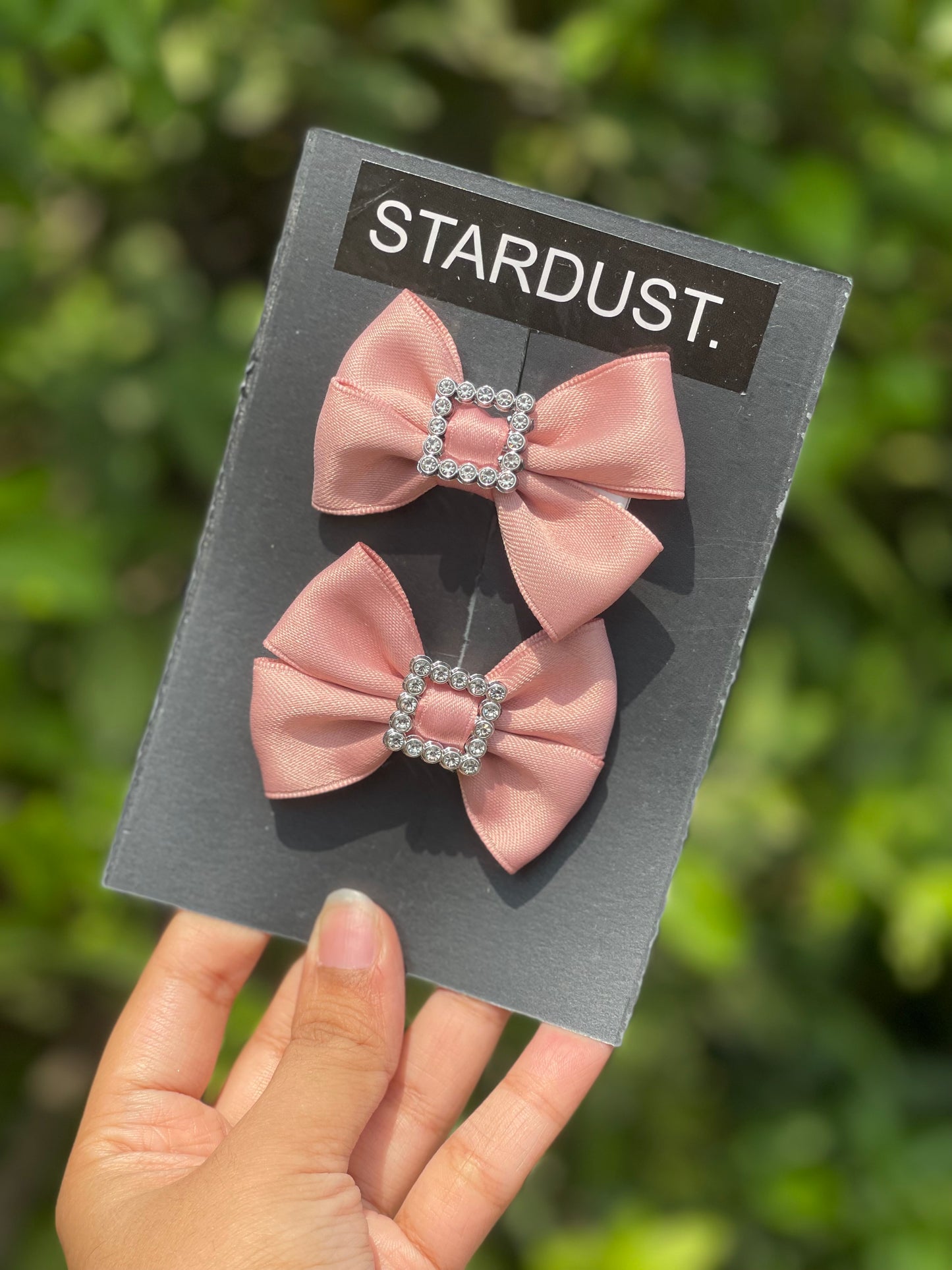 Silk Bow Pairs with Rhinestone Detailing
