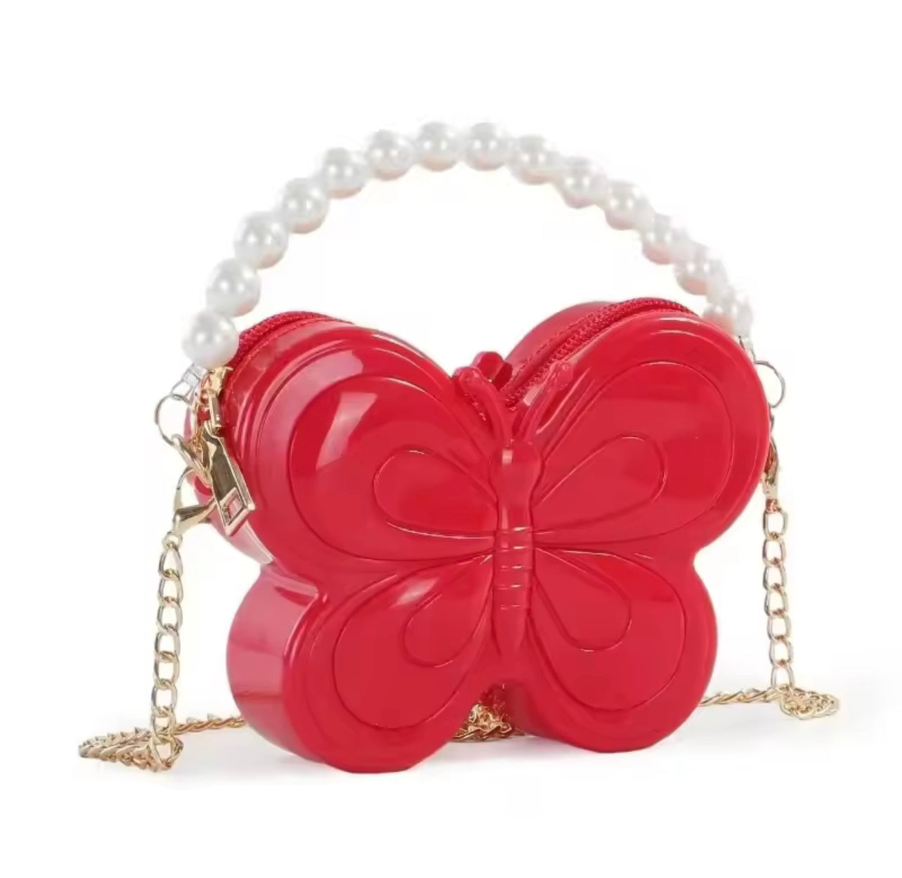 Silicon Butterfly Mini Purse with Pearl Handle🔥