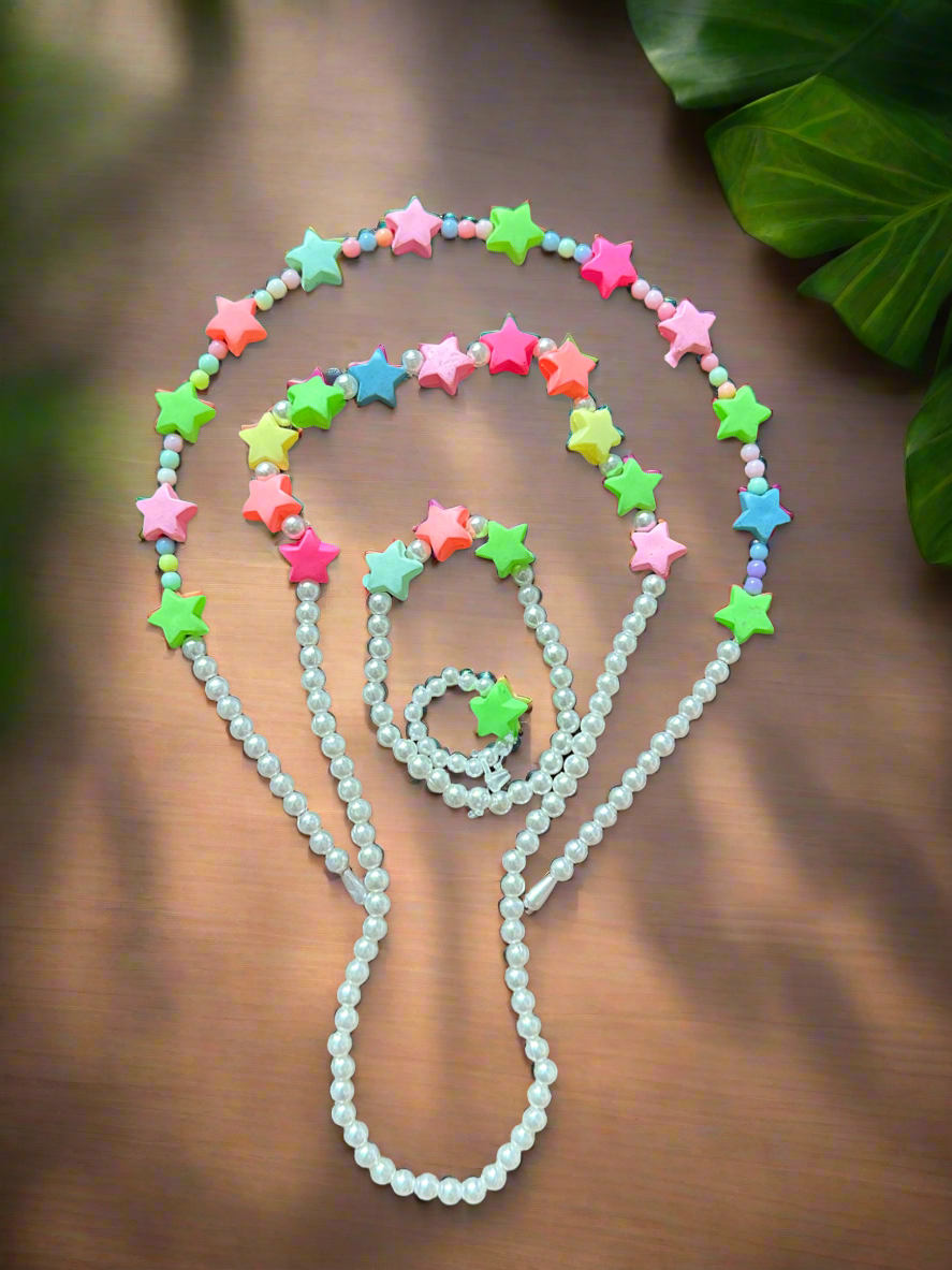 Acrylic Star Beaded Complete Jewellery Set
