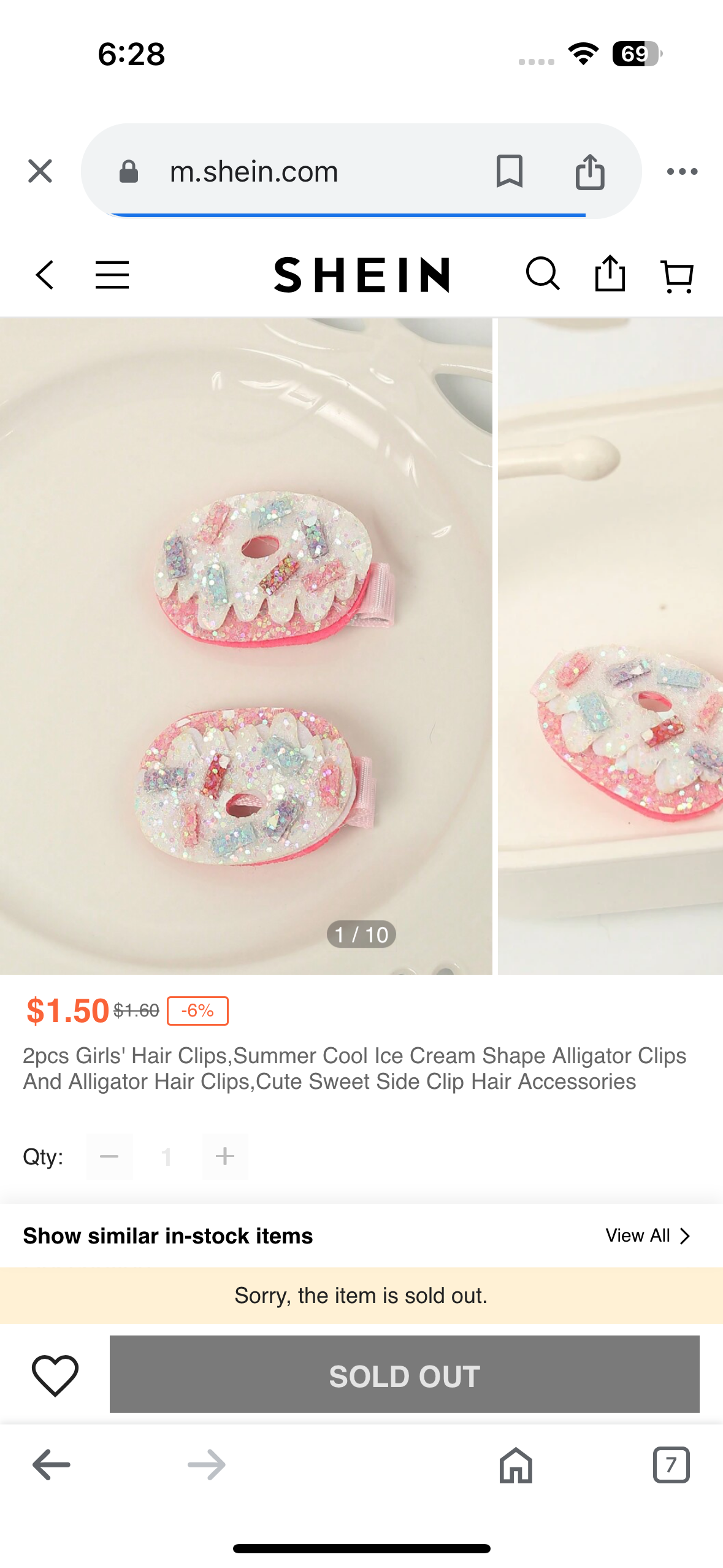 SHEIN Summer Cool Donut Clipons