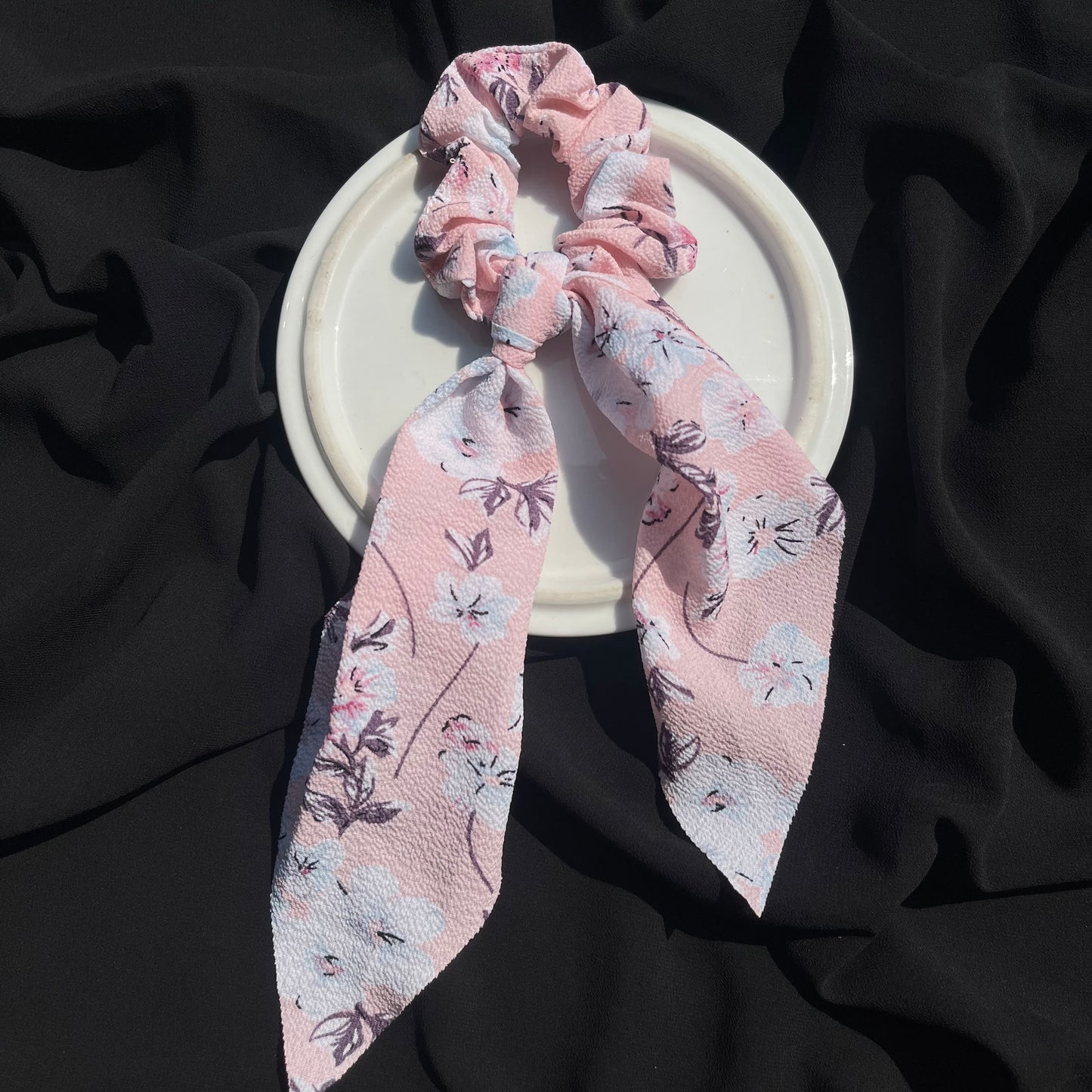 Long tail fabric Scrunchies floral print