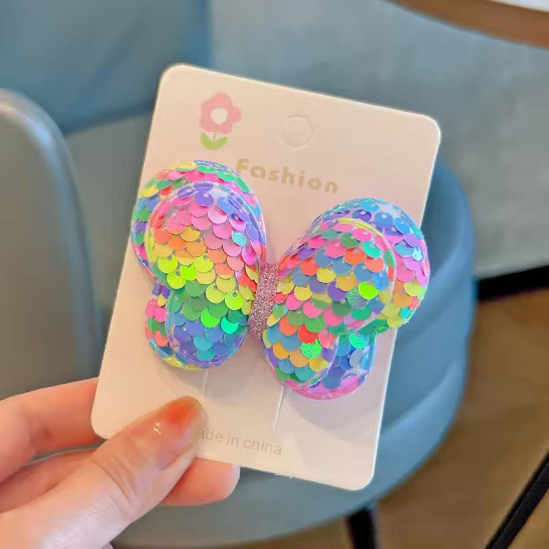 Sequined butterfly clipon pairs