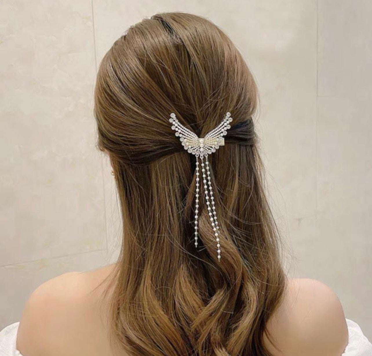 Angelwing tassel hairclip pairs