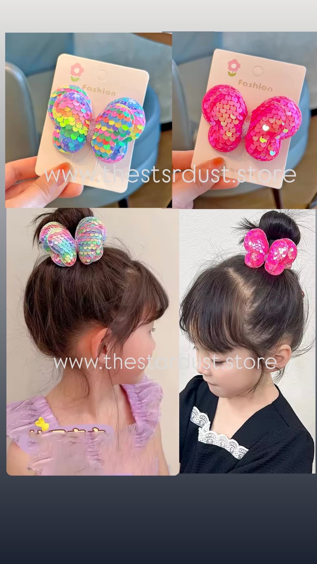 Sequined butterfly clipon pairs