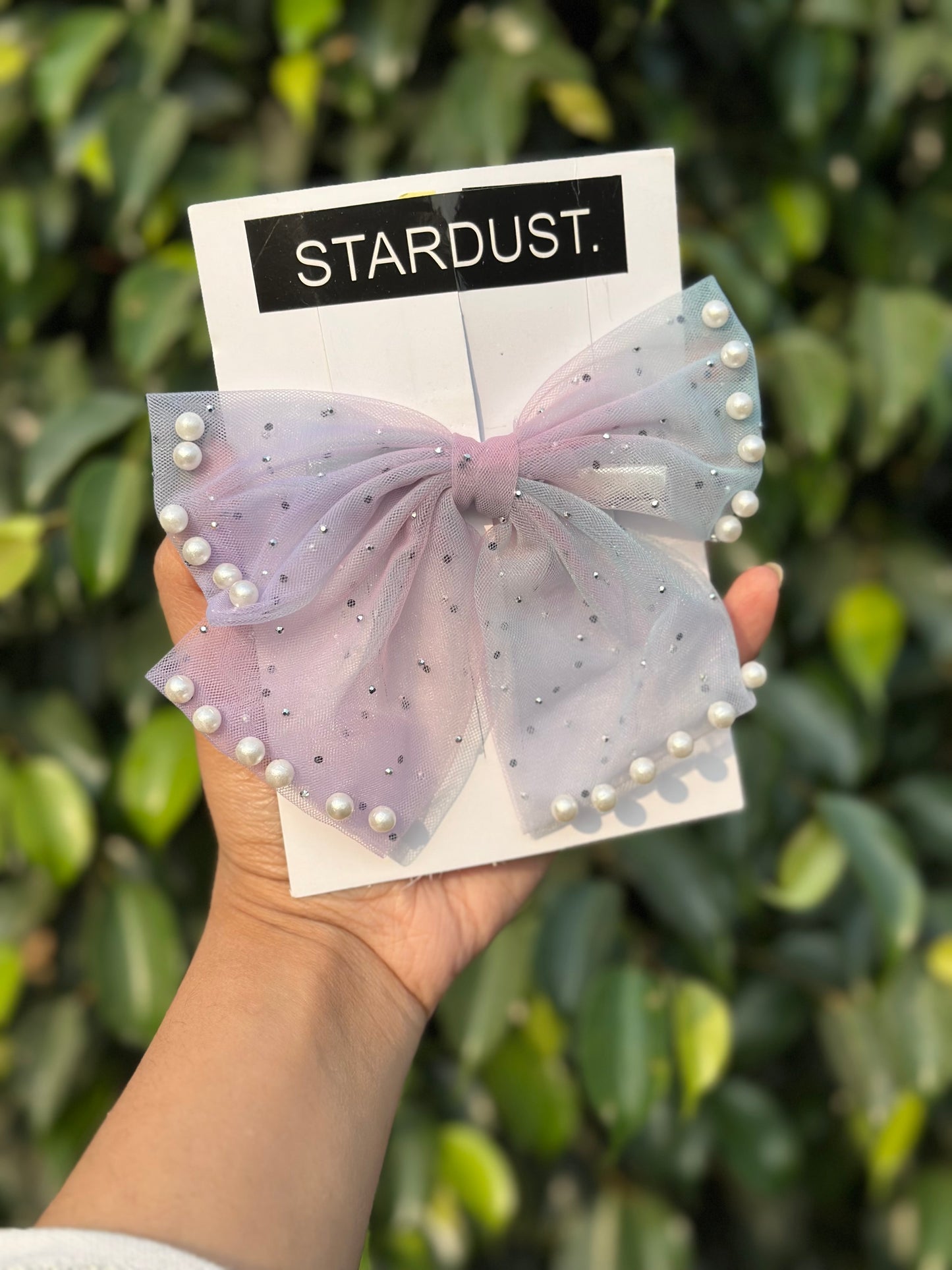 Rhinestone and Pearl Studded Shaded Net Bows🔥