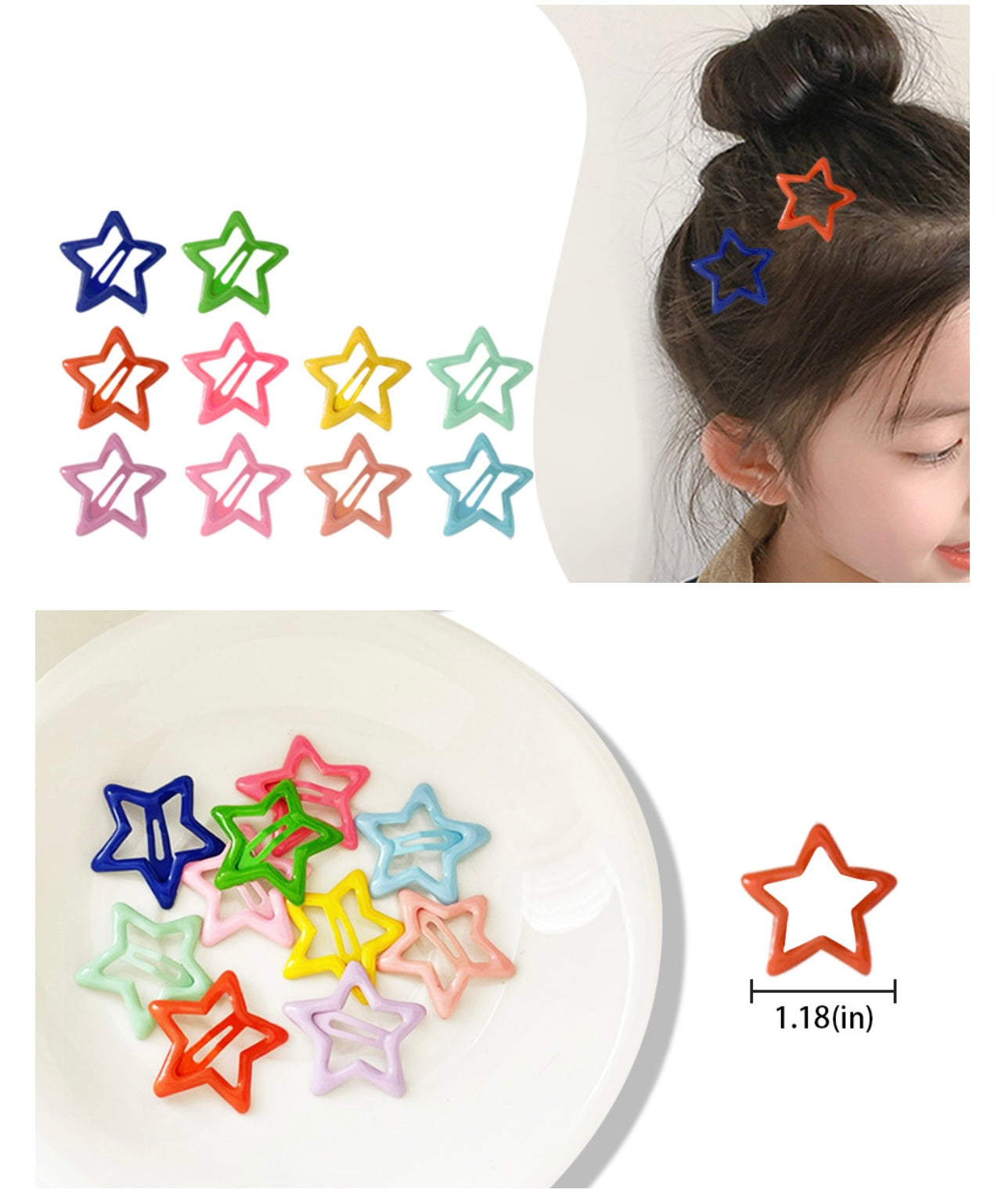Enamel Star Snapclips Random Colours Pack🔥