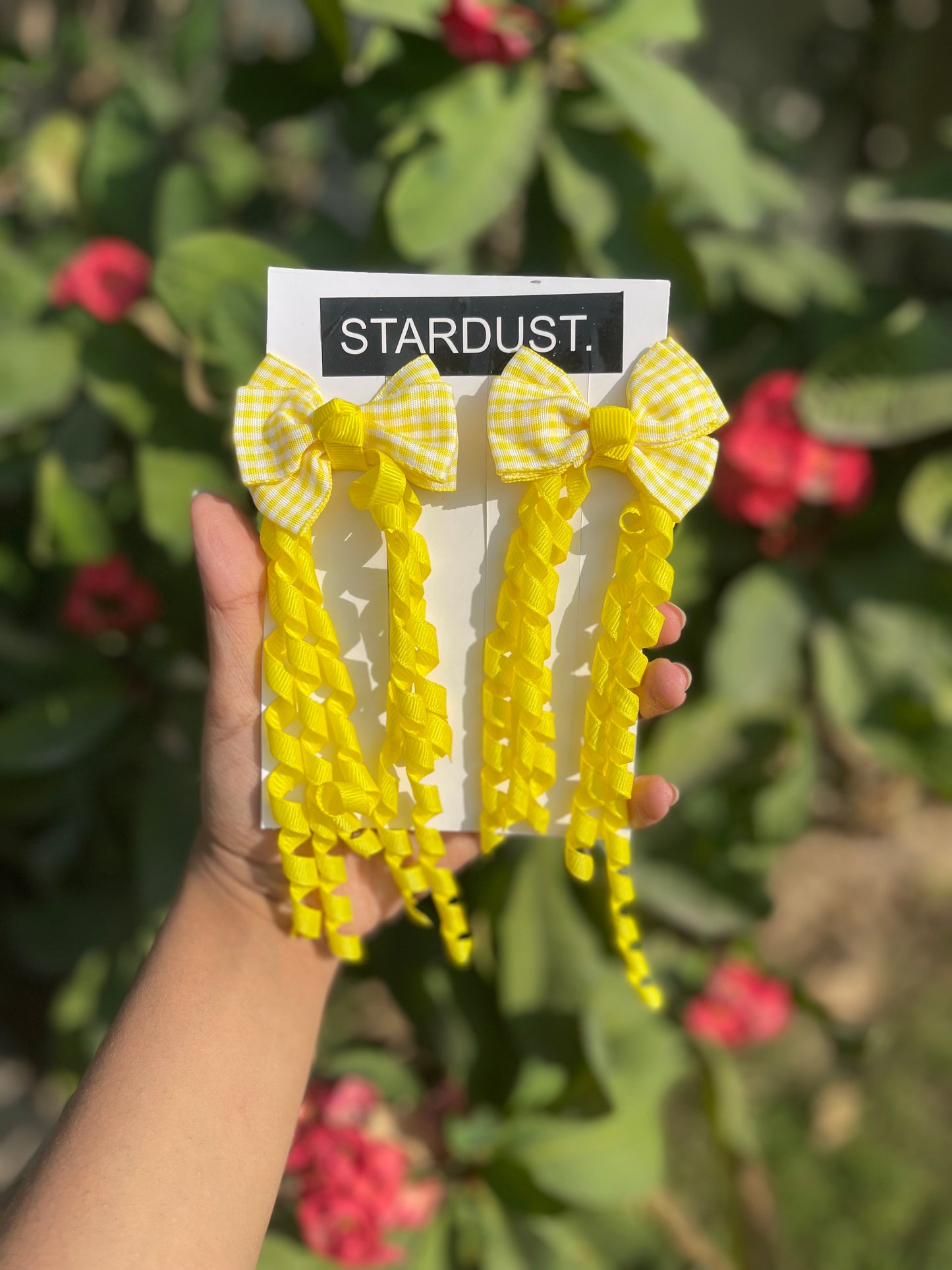 Checkered Bow Pairs with Spiral Hangings🔥