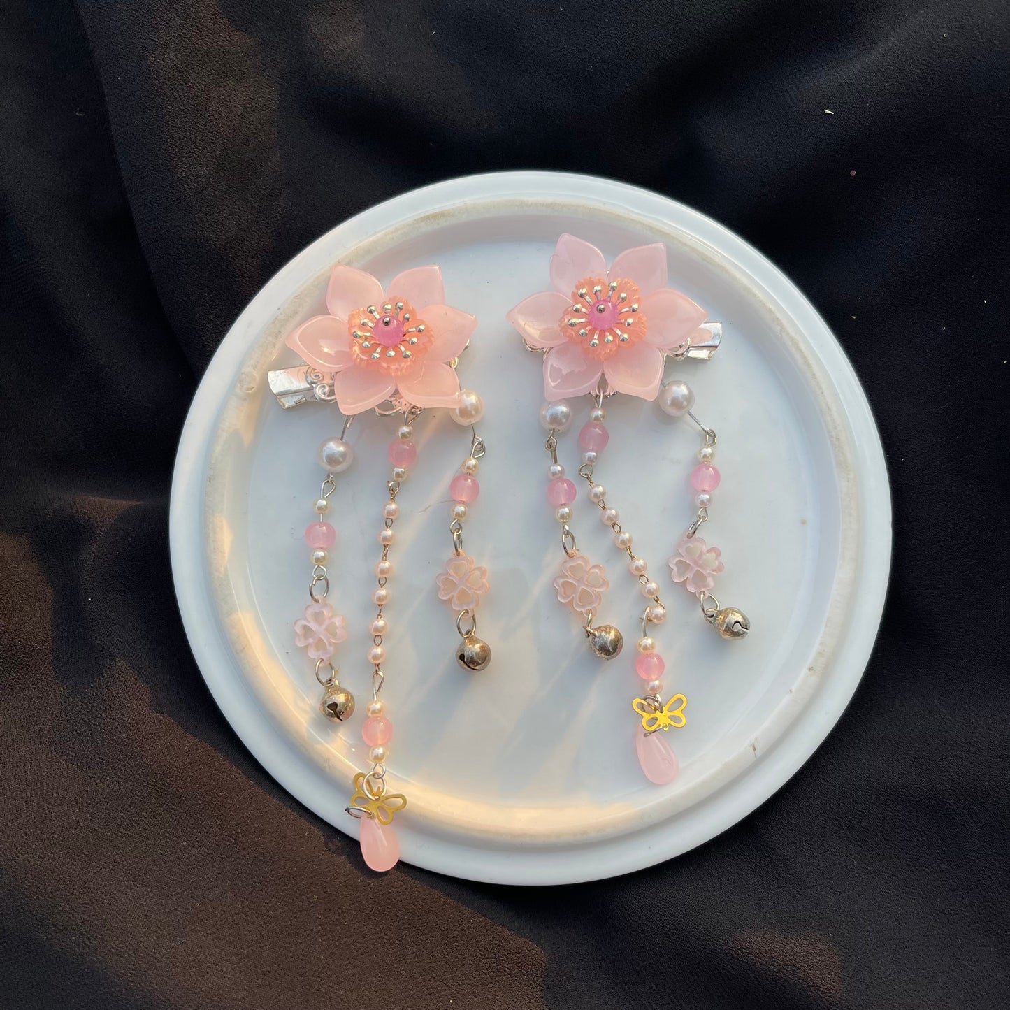 Acrylic Flower Korean Hanging Hairclips Pairs🔥