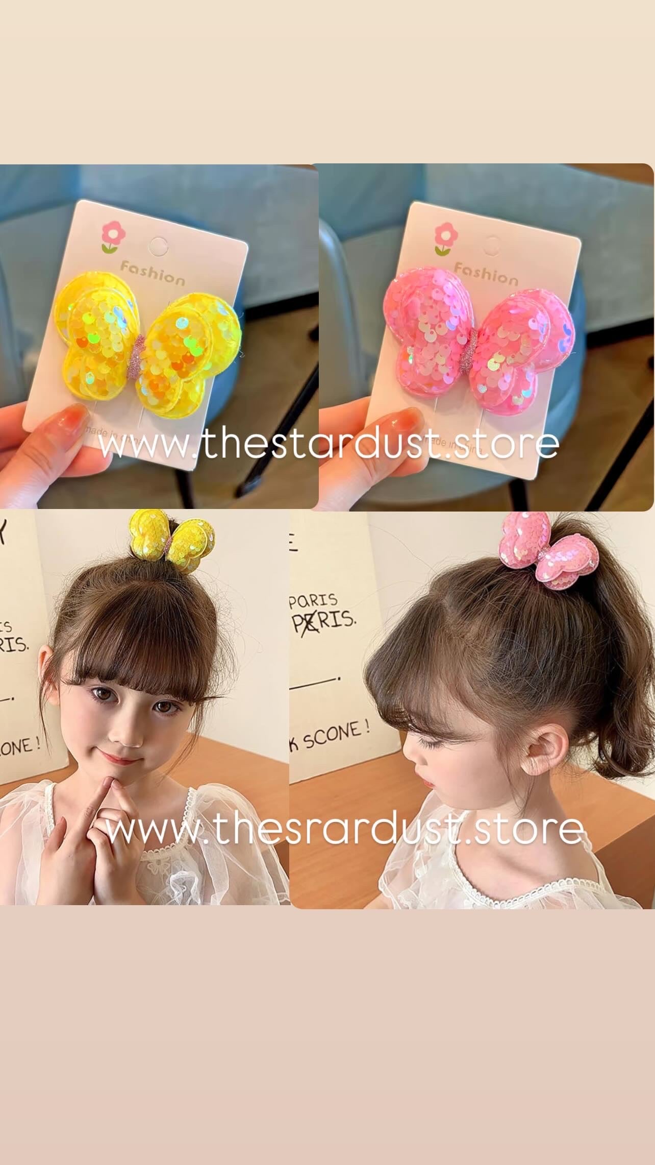 Sequined butterfly clipon pairs