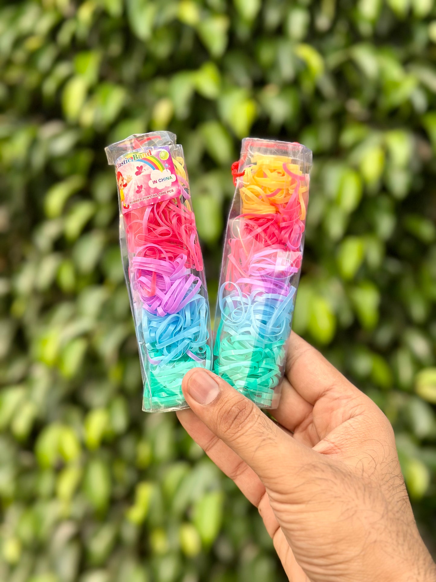 Pouch of coloured loombands