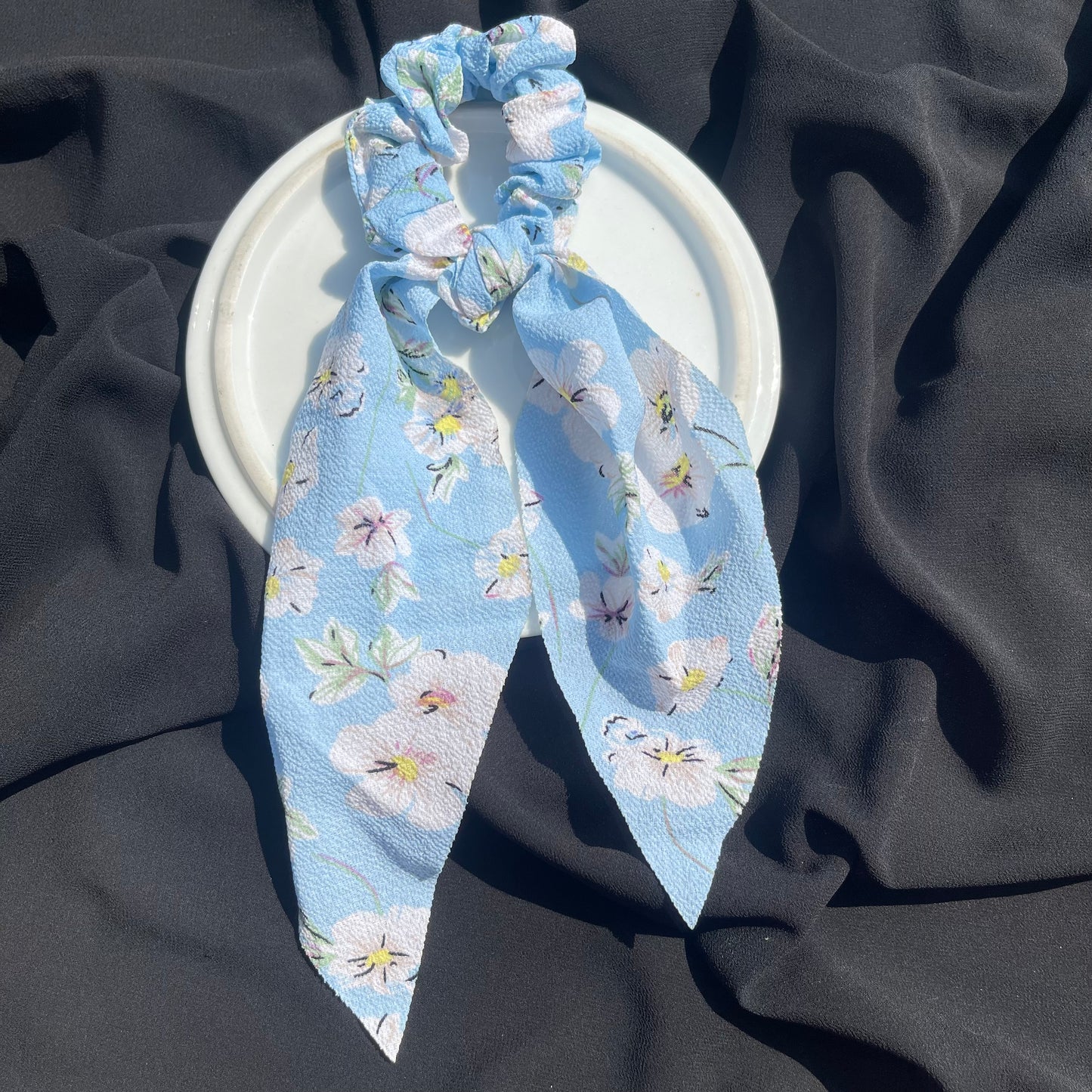 Long tail fabric Scrunchies floral print