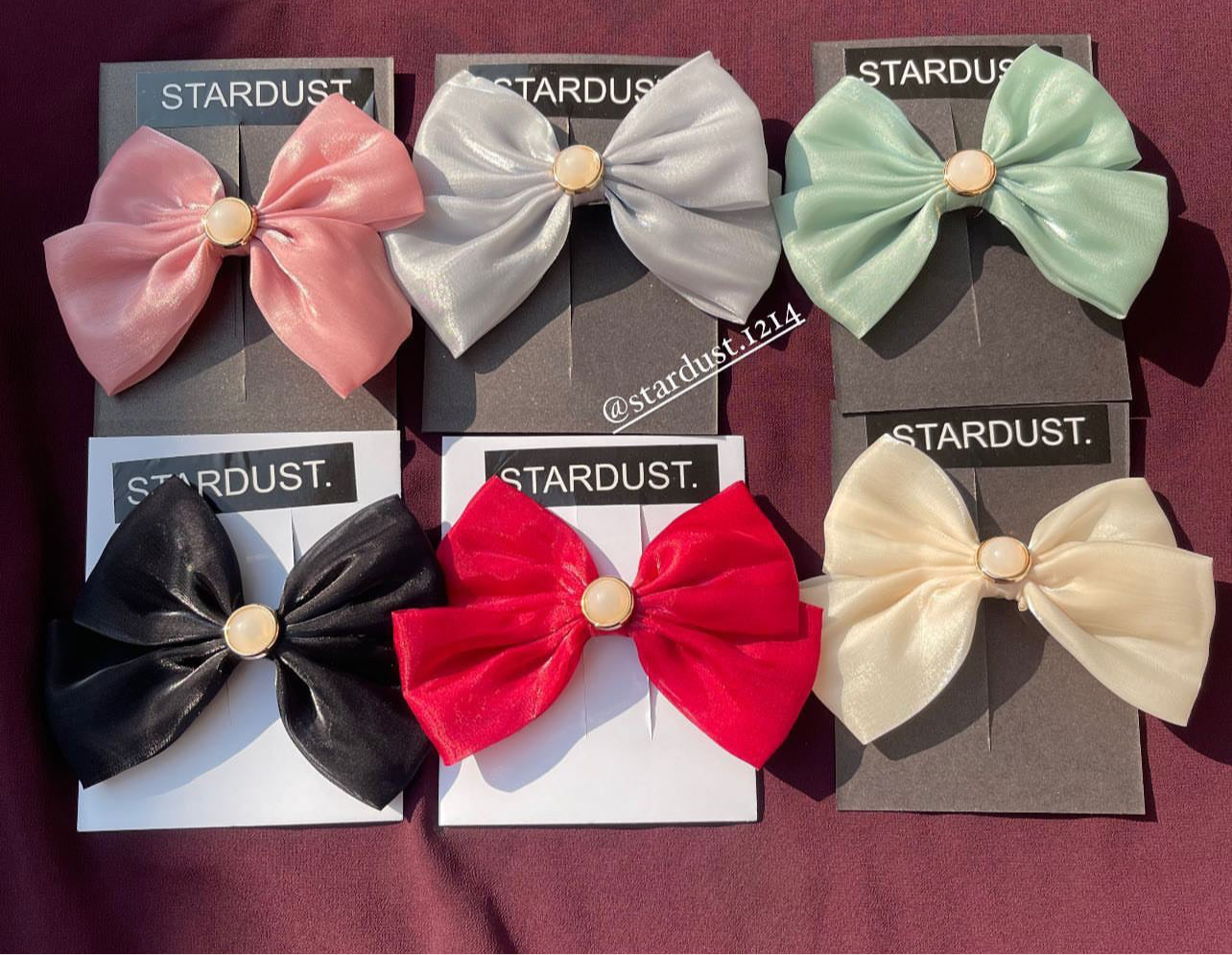 Silky Lolita Bows with Subtle Sheen and Pearl Detailing