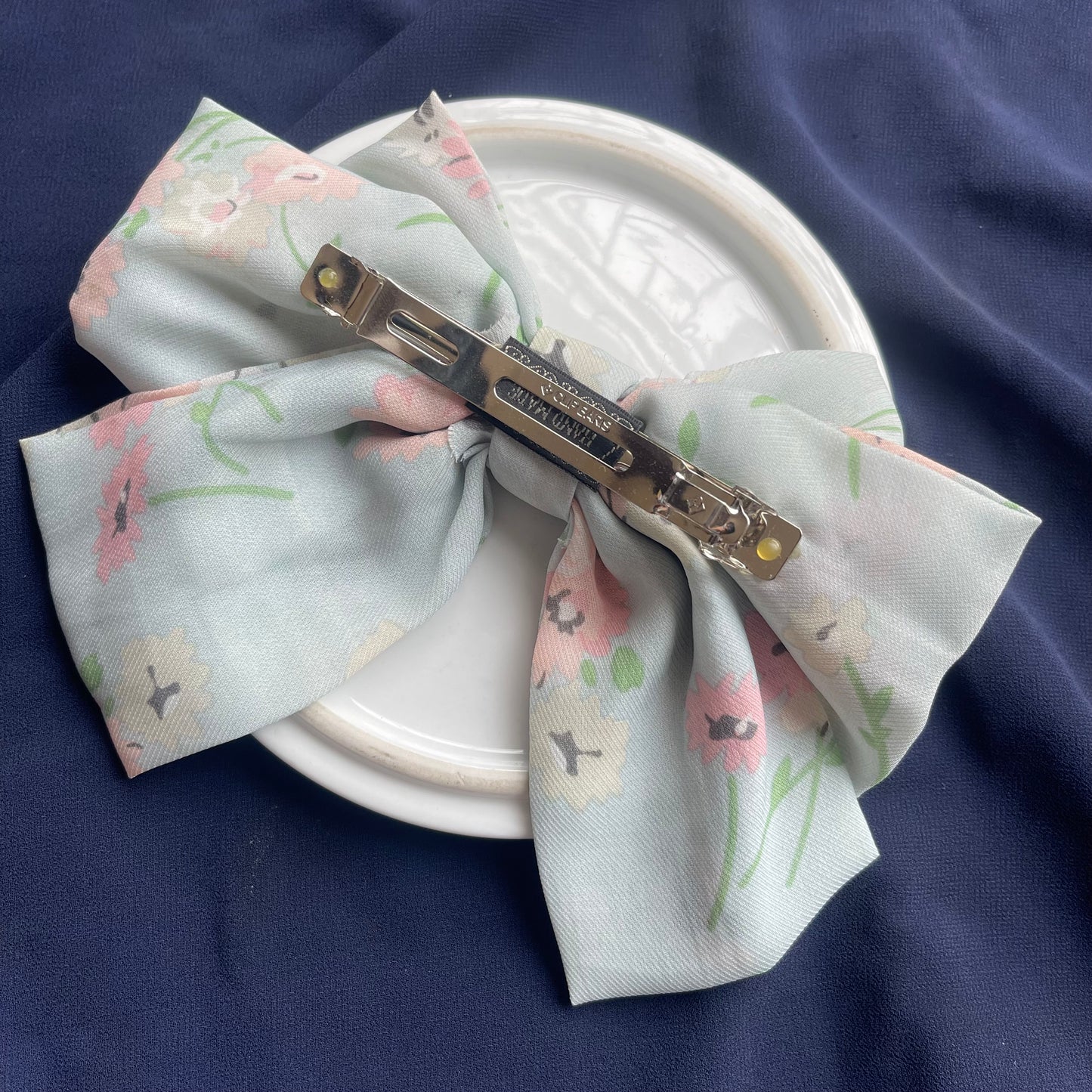 Triple layered Floral Printed Chiffon Bow