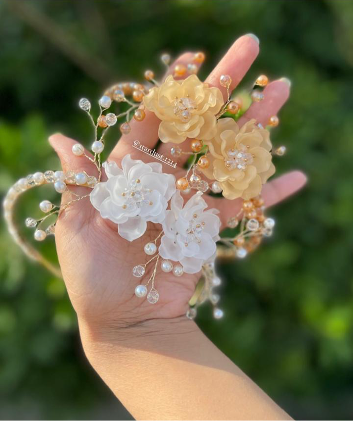 Frosted Flower Crystal Formal Headbands🔥