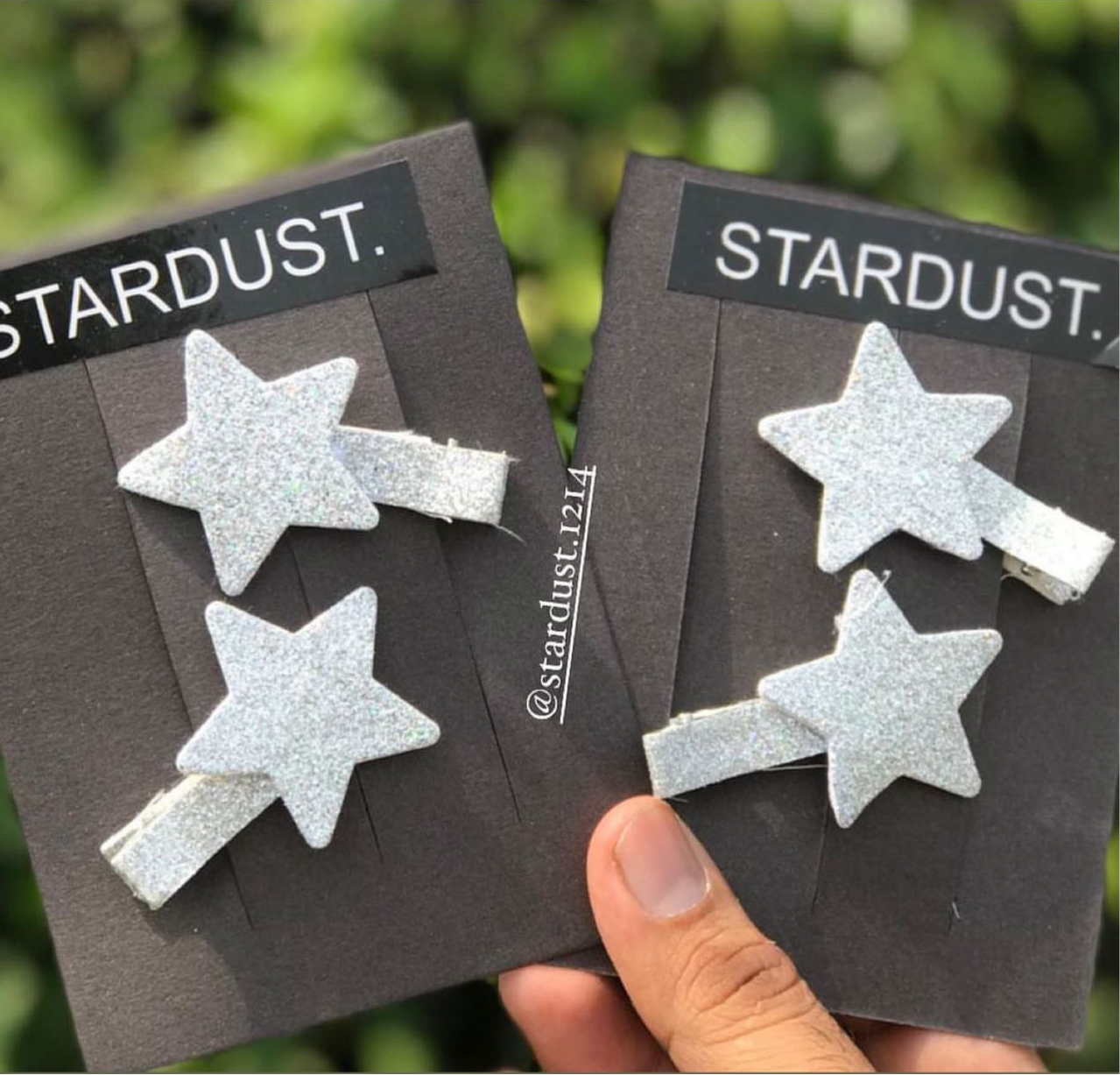 Glittered Star Clipon Pairs