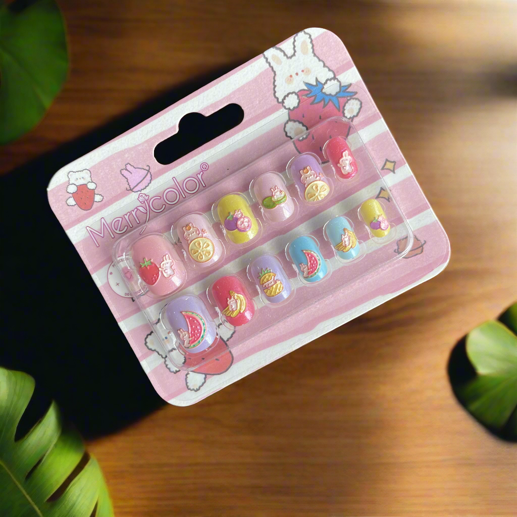 Kids Preglued Stickon Nails🔥
