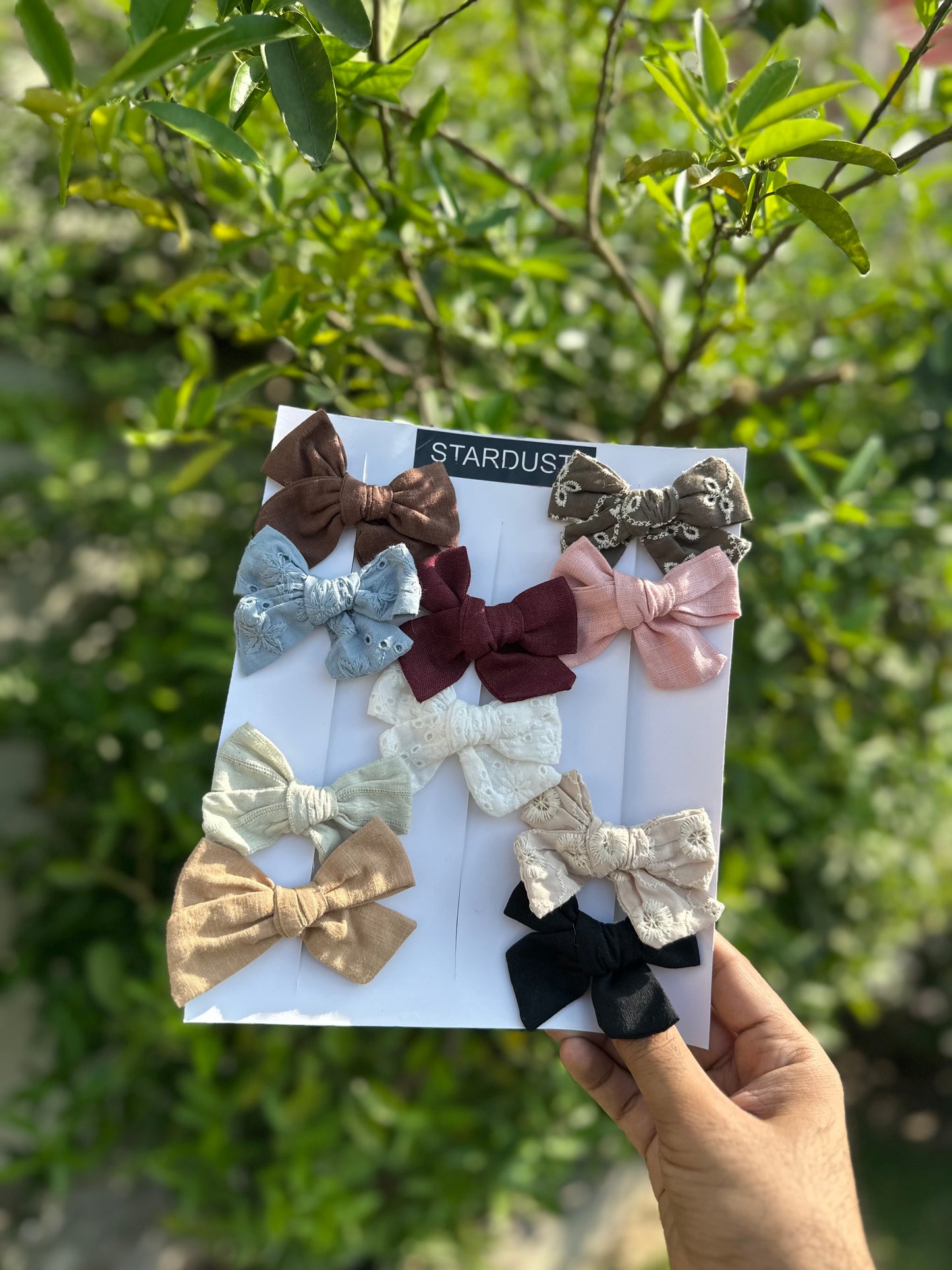 Fabric & Schiffli Bow Sets (10 pc pack)