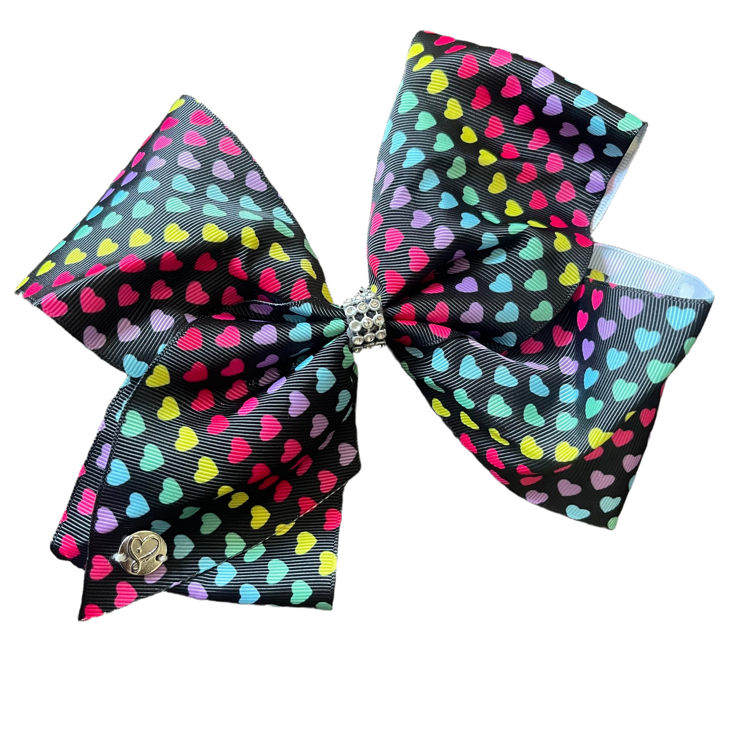 Black Jojo Siwa Bow with Multi Heart Print🔥