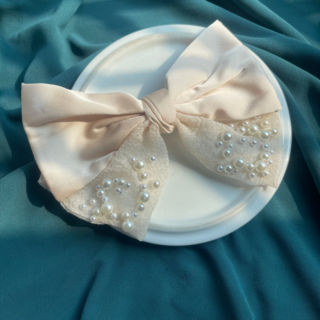 Silk & Organza Pearl Embellished Large Formal Bows