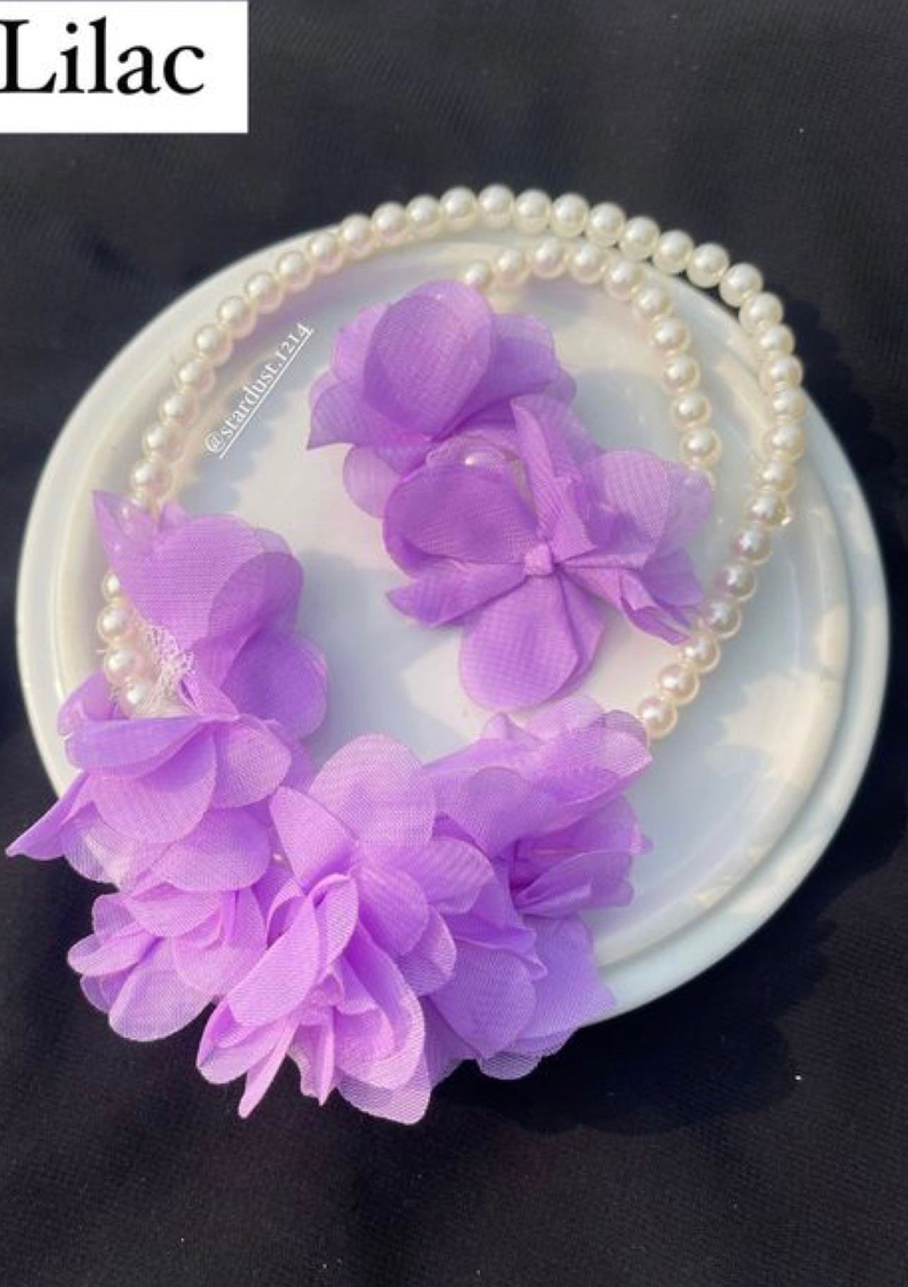 Pearl & Chiffon Flower Jewellery Sets