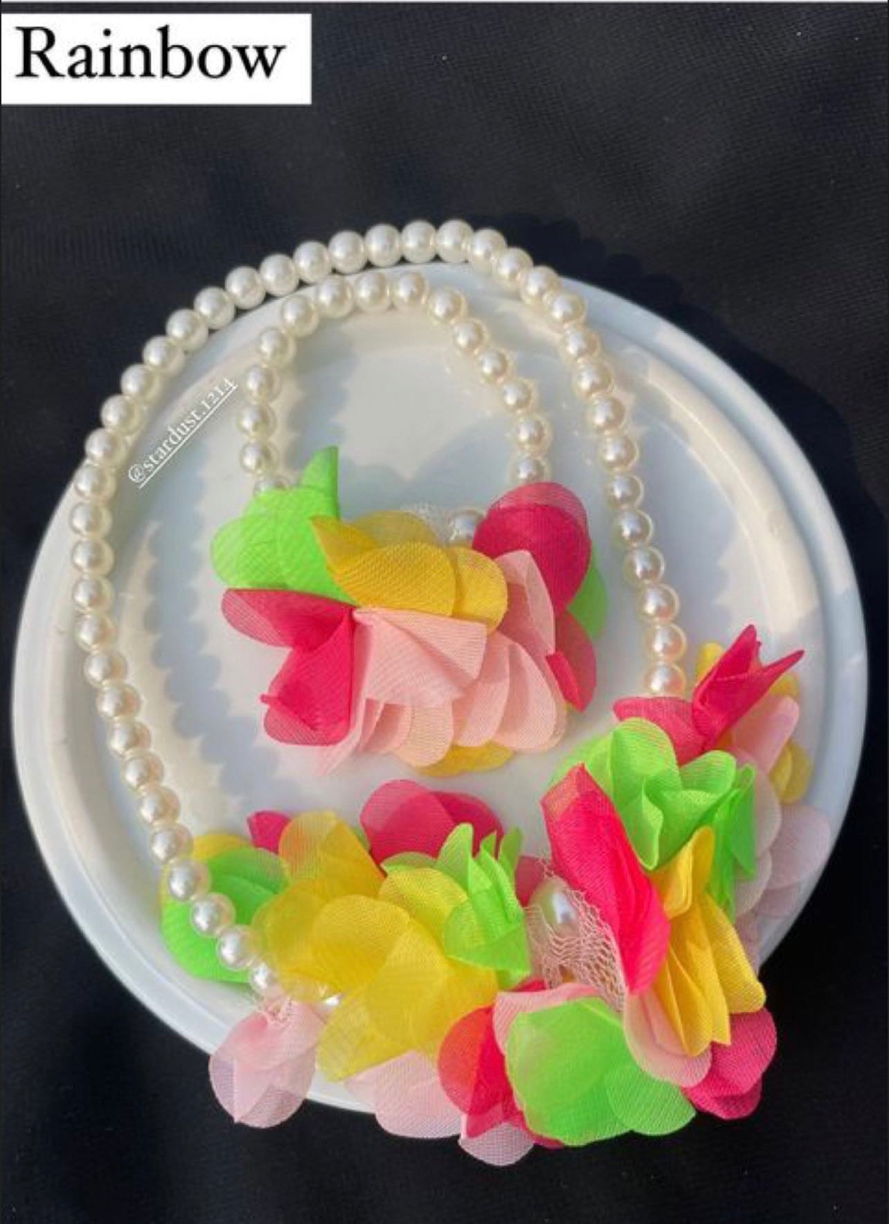 Pearl & Chiffon Flower Jewellery Sets