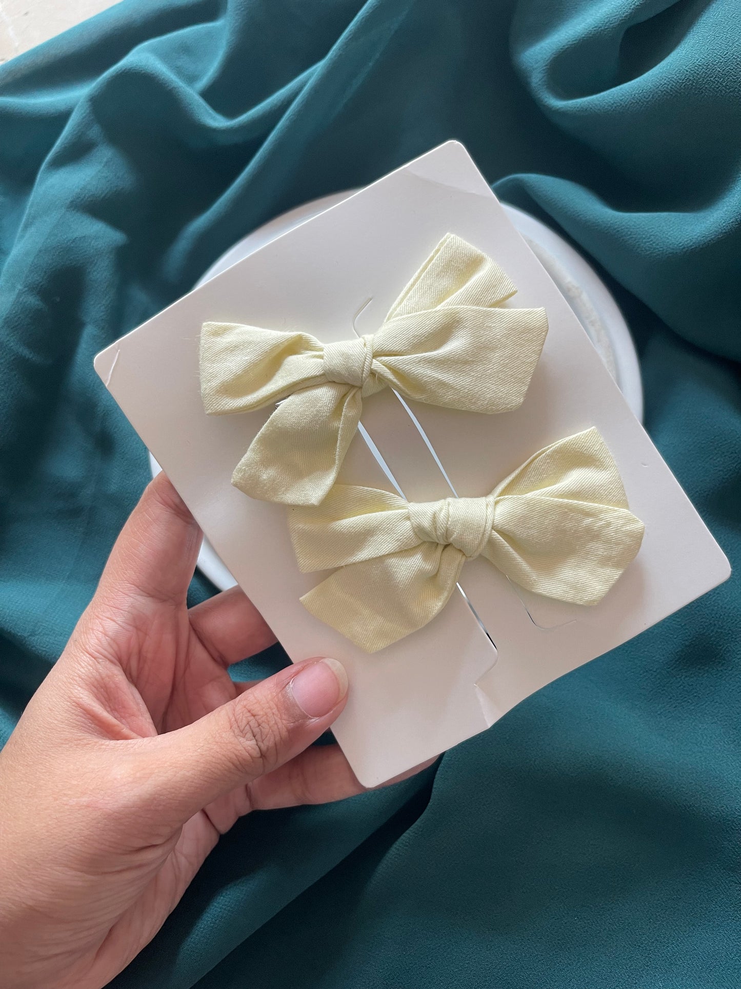 3 inch Fabric Bow Pairs