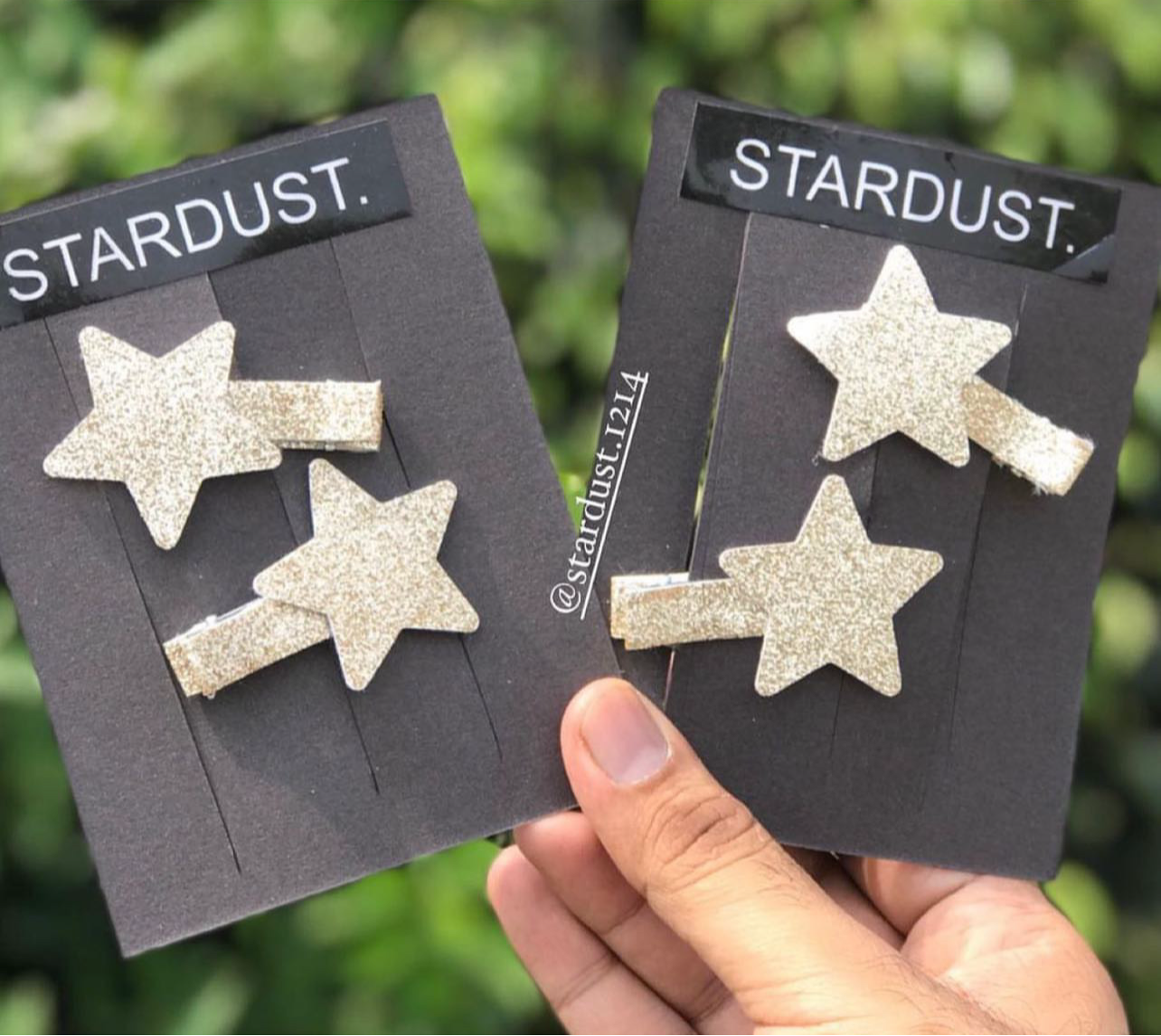 Glittered Star Clipon Pairs