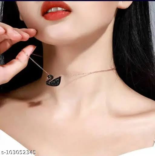 Swaroski inspired Stainless Steel SWAN 🦢 Necklace and Earstuds Set🔥