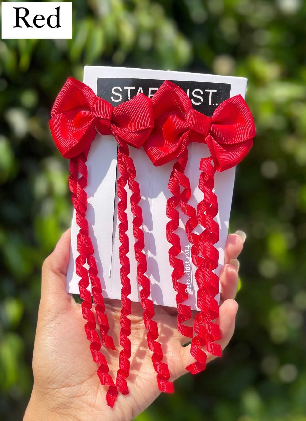Spiral hanging ribbon clipons