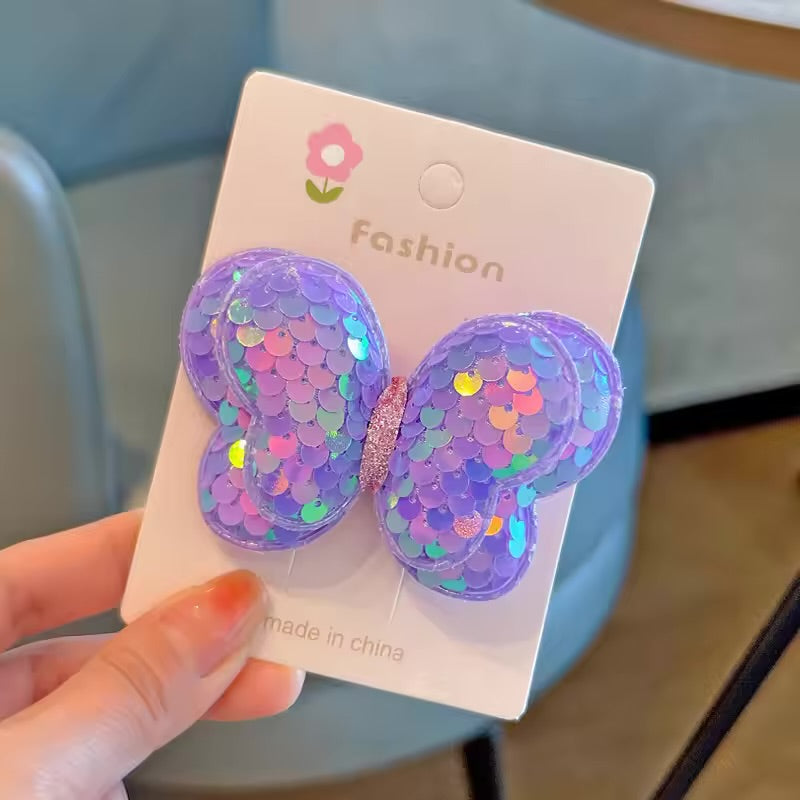 Sequined butterfly clipon pairs