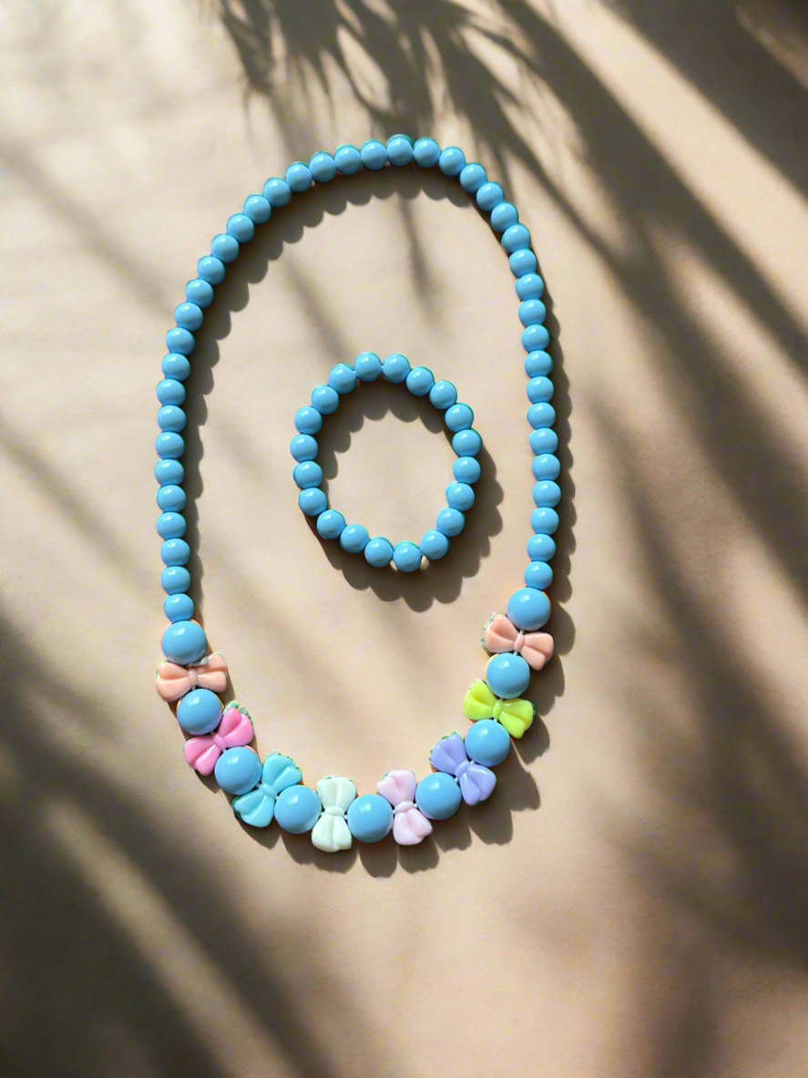 Acrylic Bow Beads Necklace & Bracelet Set🔥