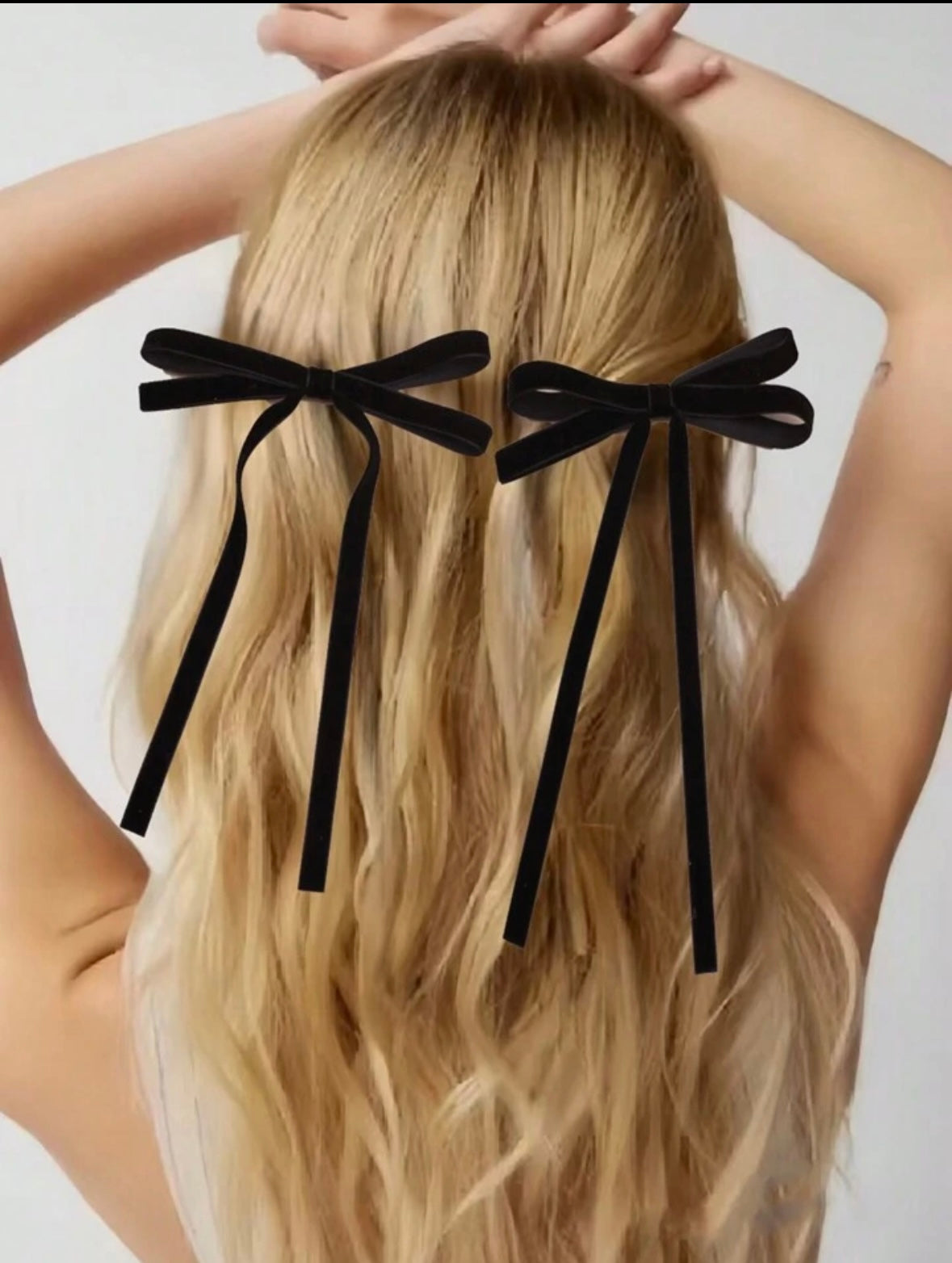 Black Hanging Ribbon Bows Pair🔥