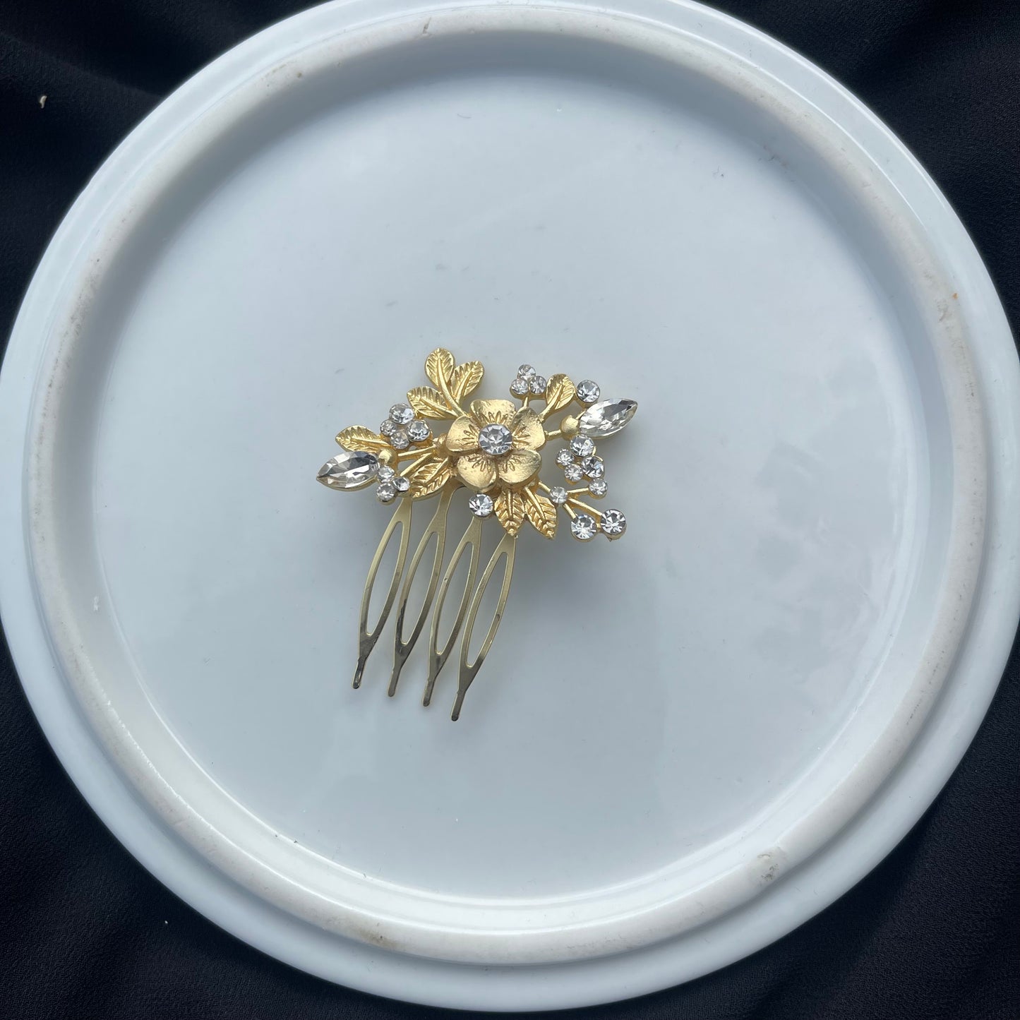 Gold Metallic Formal Flower Combs🔥