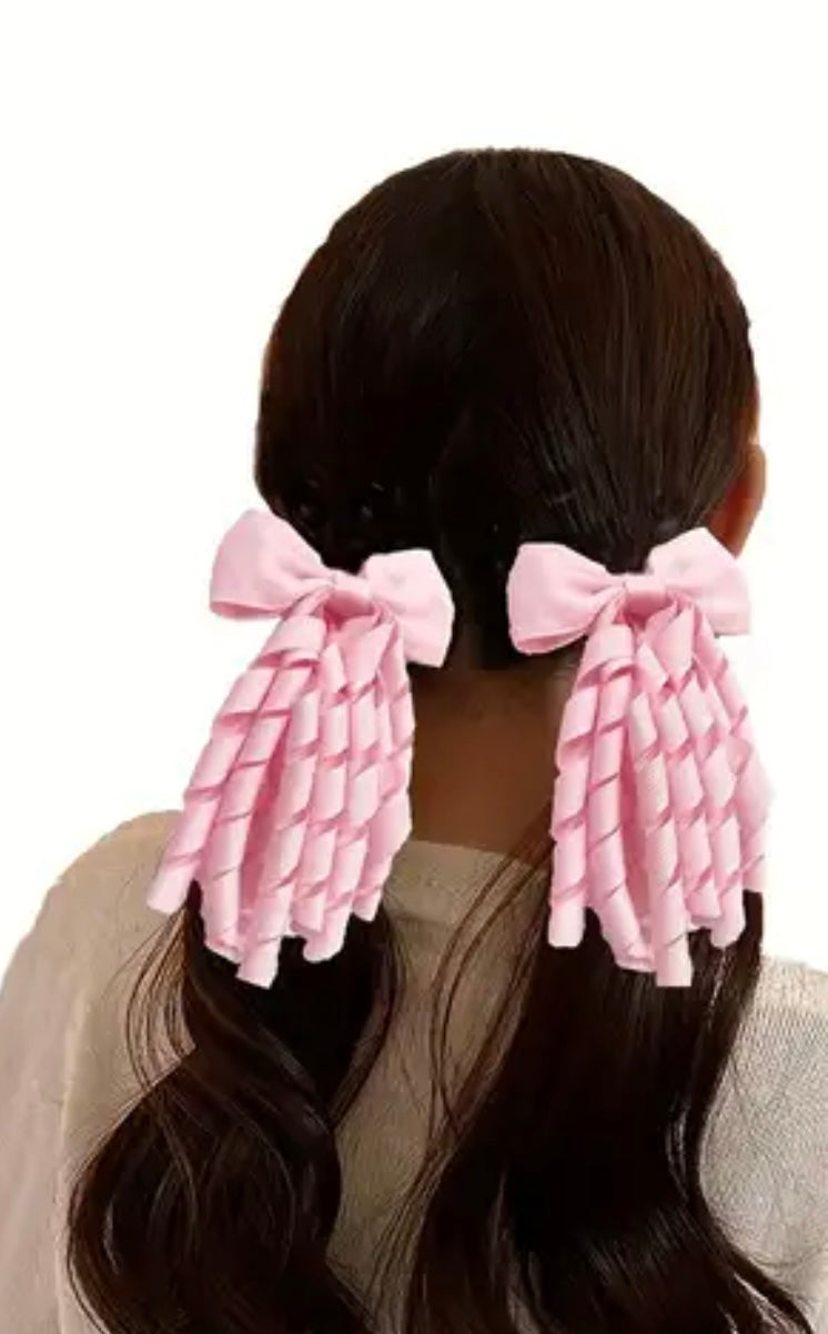 Spiral hanging ribbon clipons