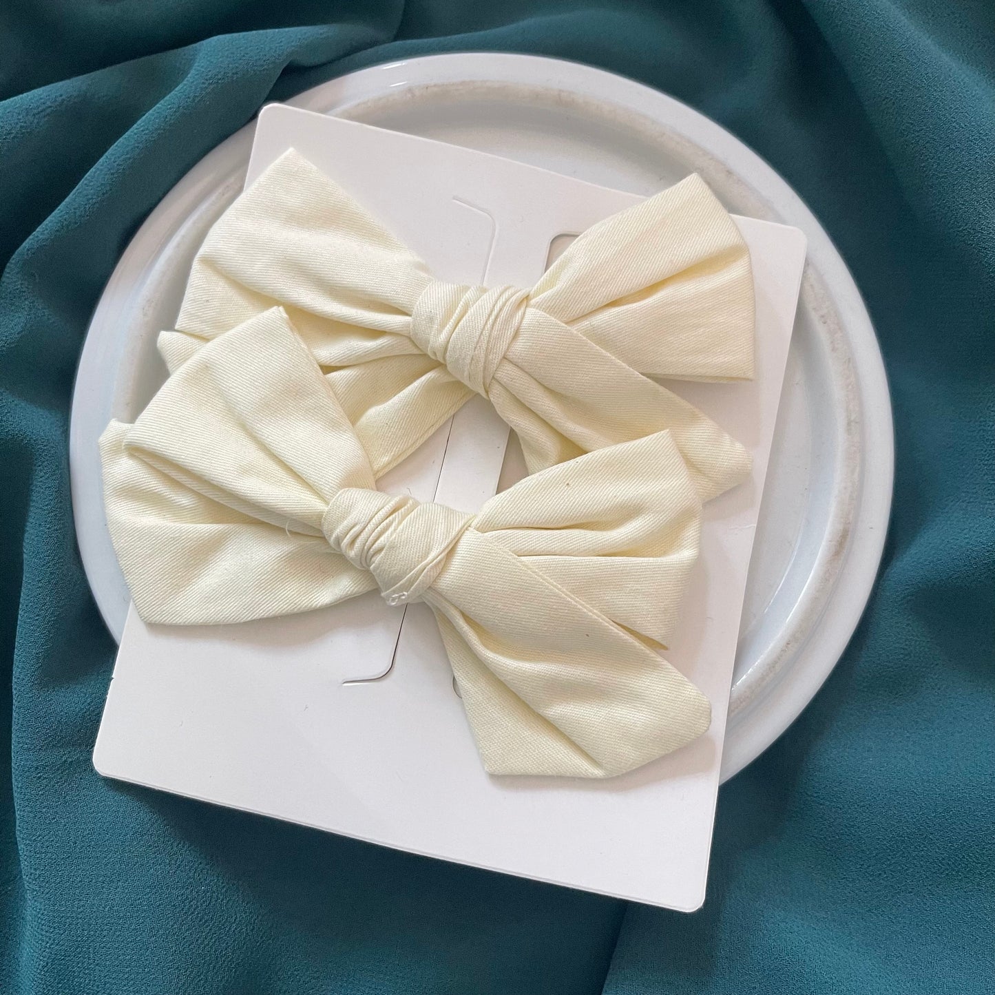 4 inch fabric bow pairs