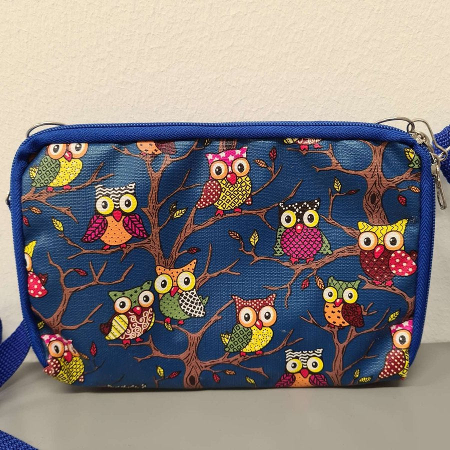 Printed Owl Leather Pencil Case
