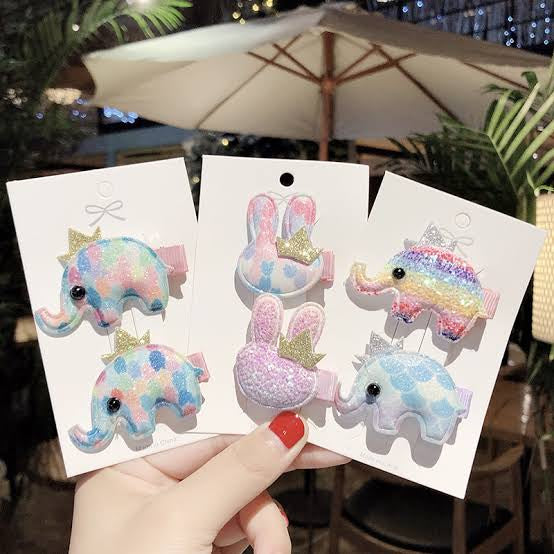 Elaphant/Whale/Rabbit Hairclips Set