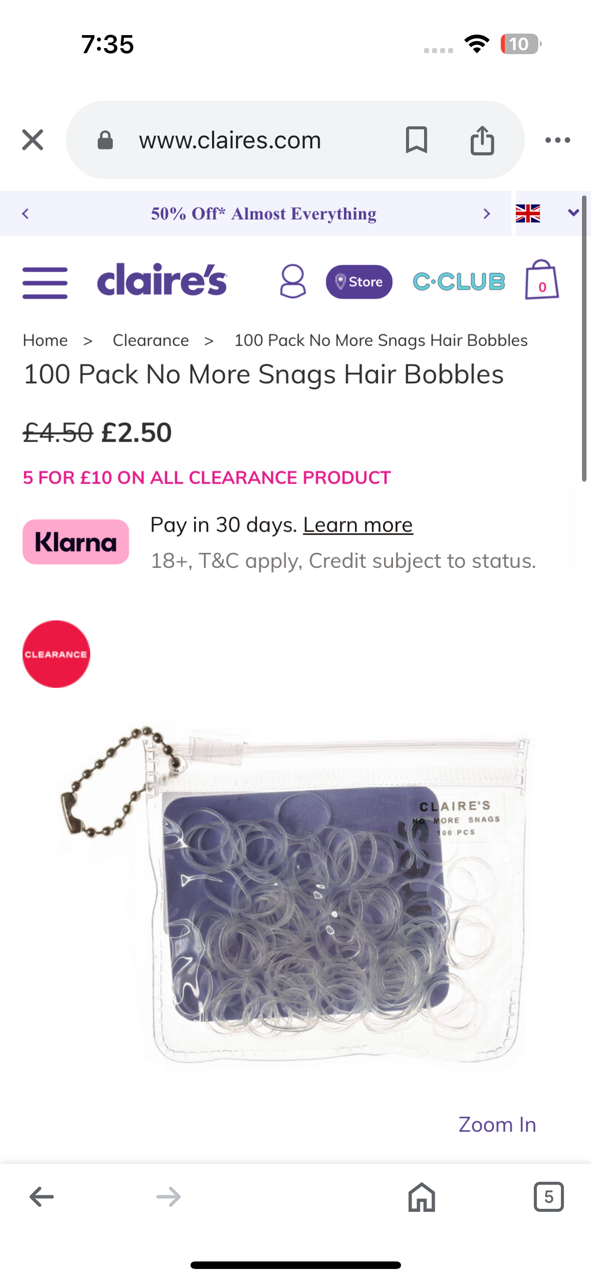 Claire’s Hair Bobbles (100pcs)🔥