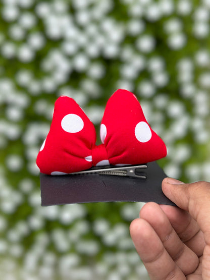 Minnie Mouse Puffy 3D Bow Clip